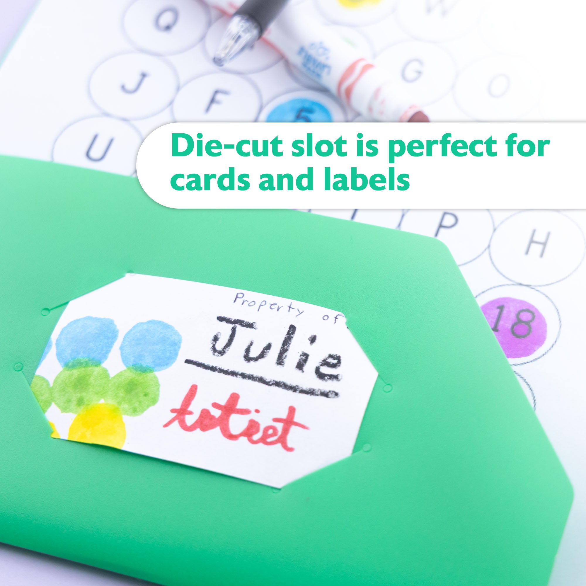 Poly 2-Pockets Portfolio - Green Color w/ 3-Prong Fastener