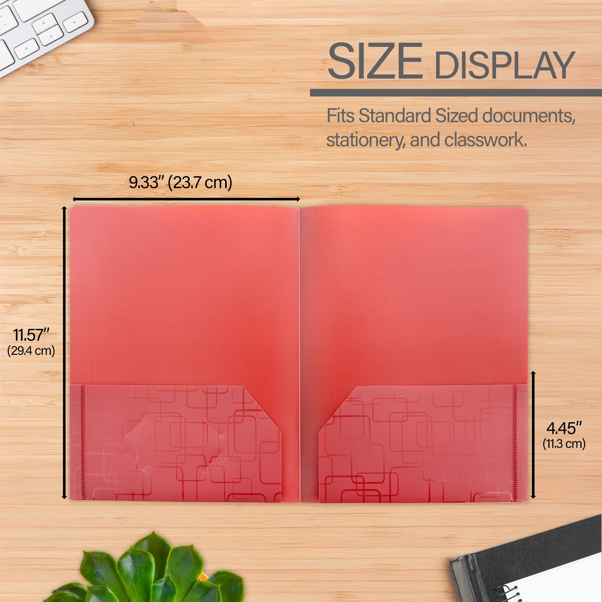 Poly 2-Pockets Portfolio - Cubic Embossed