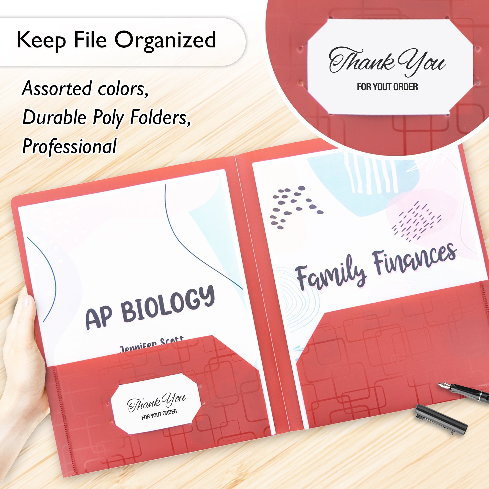 Poly 2-Pockets Portfolio - Cubic Embossed