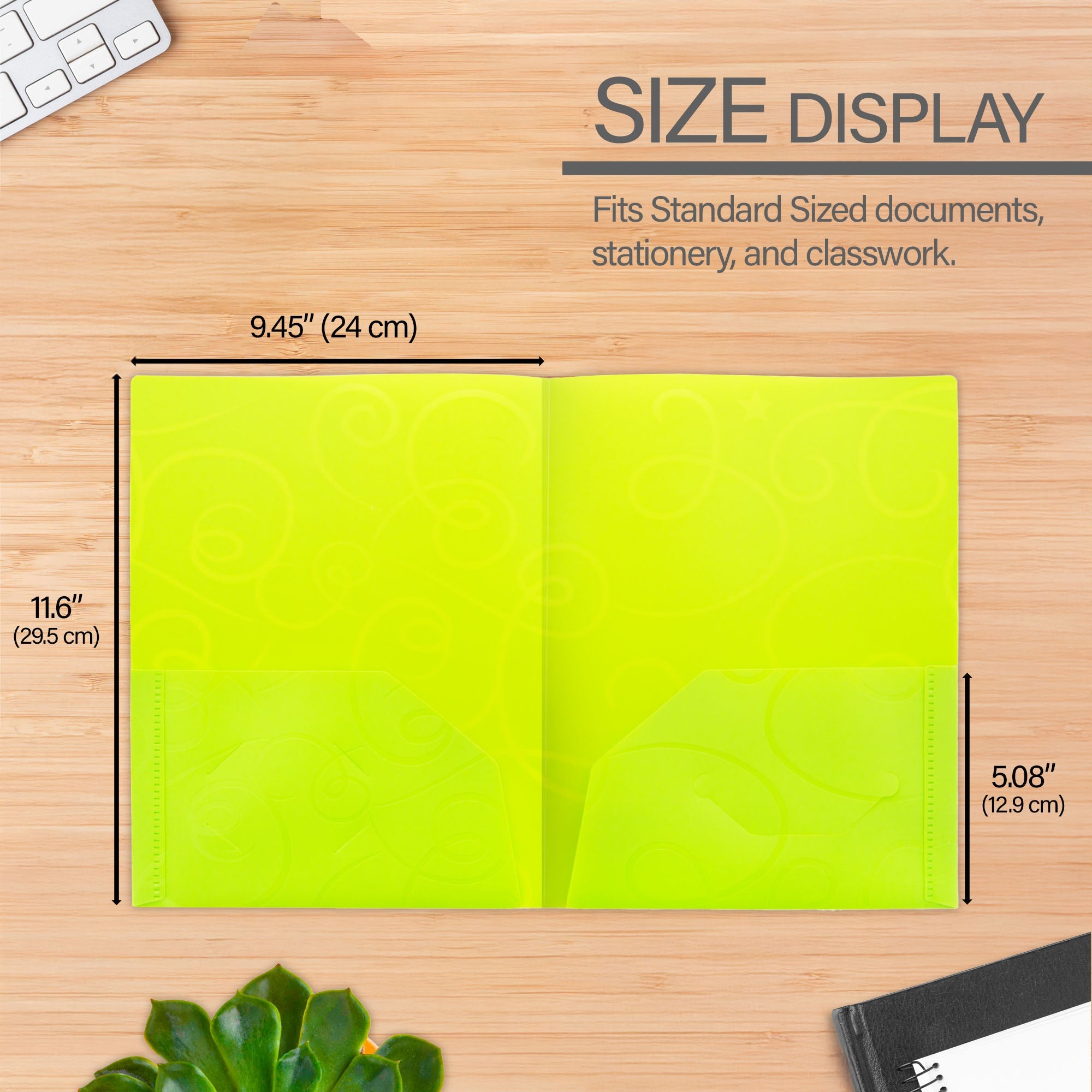 Poly 2-Pockets Portfolio - Swirl Embossed