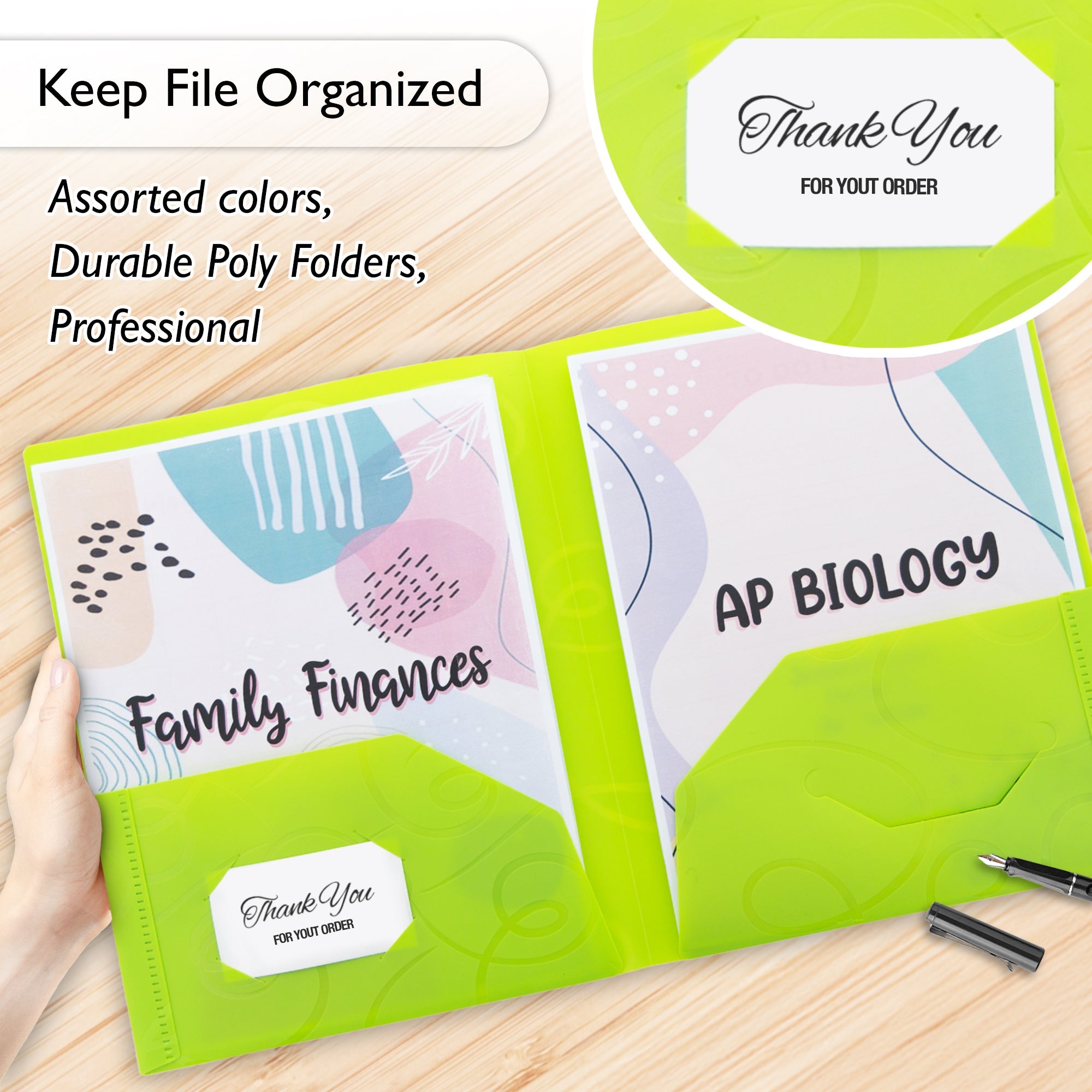 Poly 2-Pockets Portfolio - Swirl Embossed