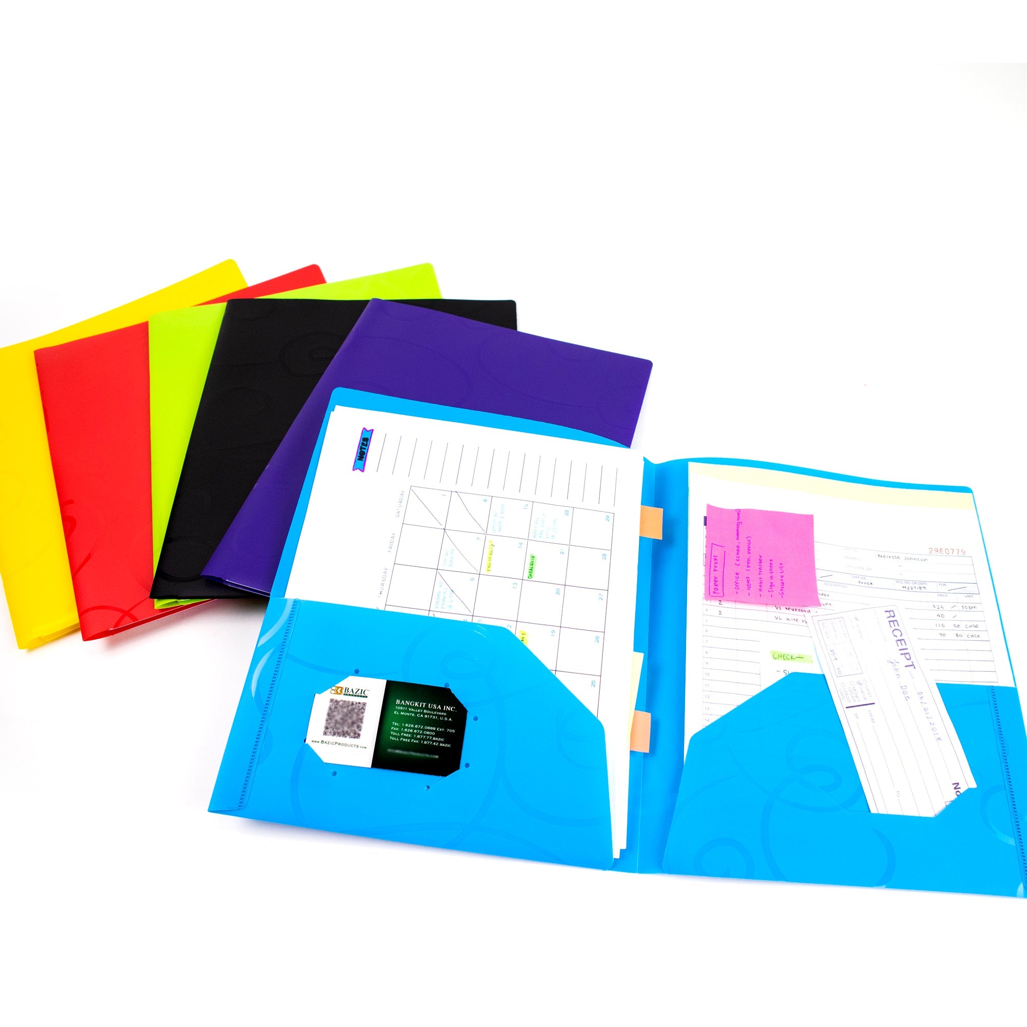 Poly 2-Pockets Portfolio - Swirl Embossed