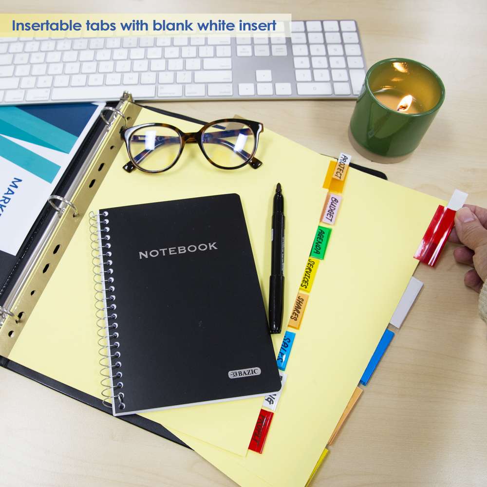 Paper Dividers w/ 8-Insertable Color Tabs