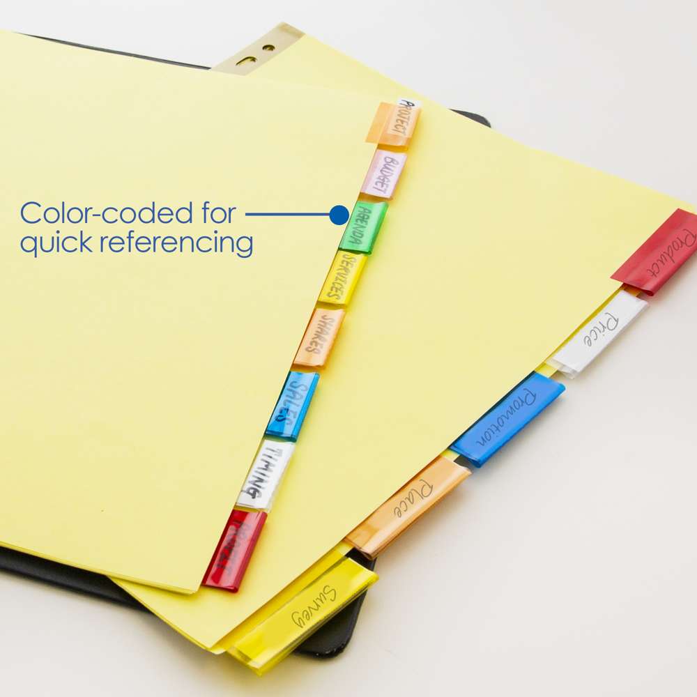 Paper Dividers w/ 8-Insertable Color Tabs