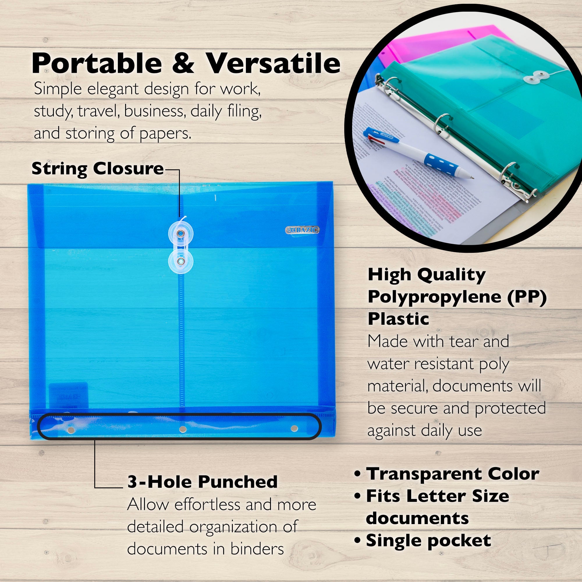Poly Project Envelopes (5/Pack)