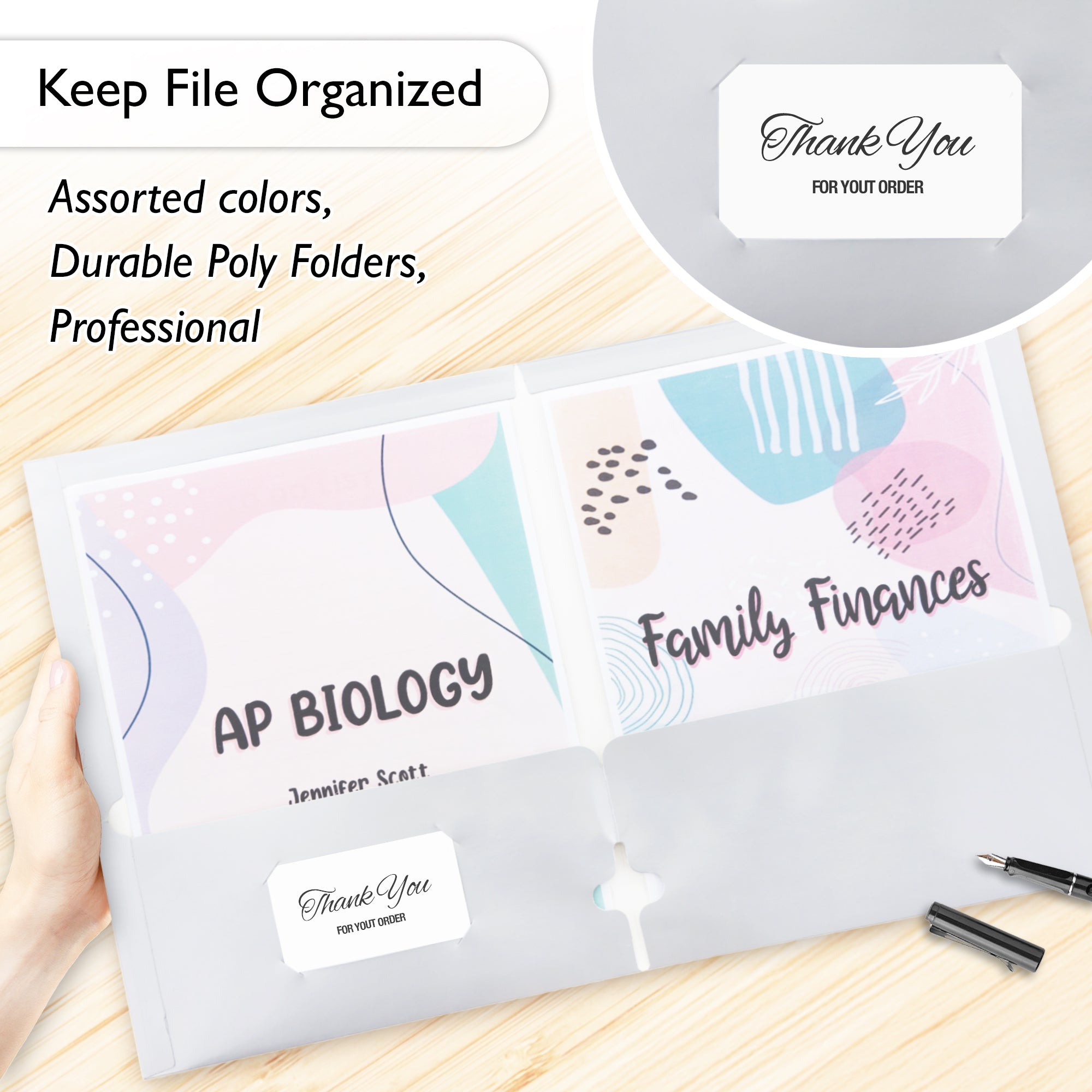 2-Pockets Portfolios - Metallic Color