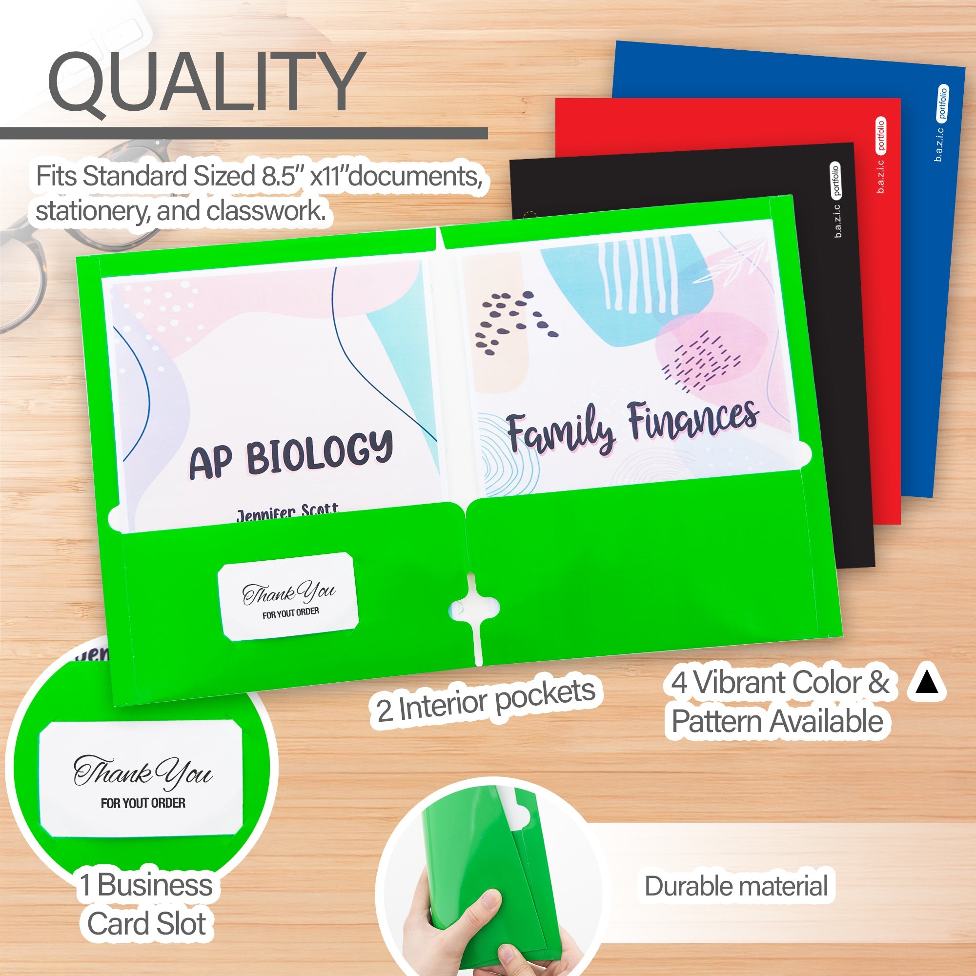 2-Pockets Portfolios – Laminated Classic Glossy Color