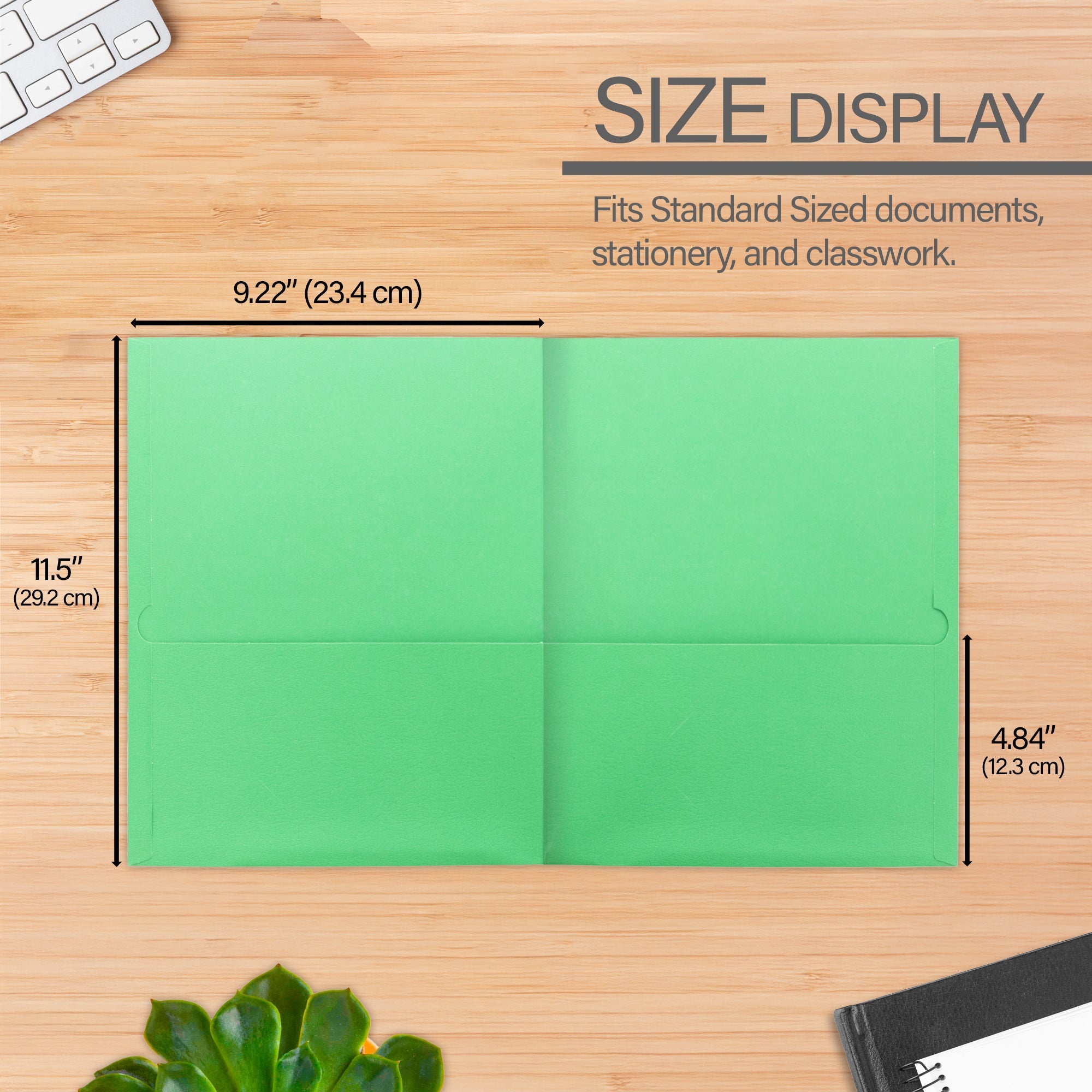 2-Pockets Portfolios Premium Green Color (25/Box)