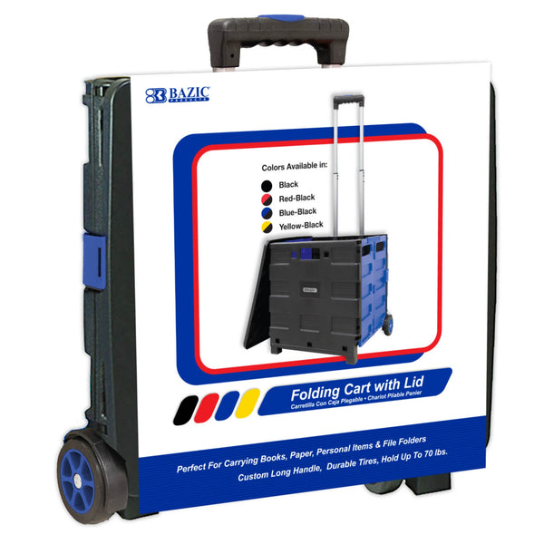 16"X18"X15" Blue Folding Cart on Wheels w/Lid Cover