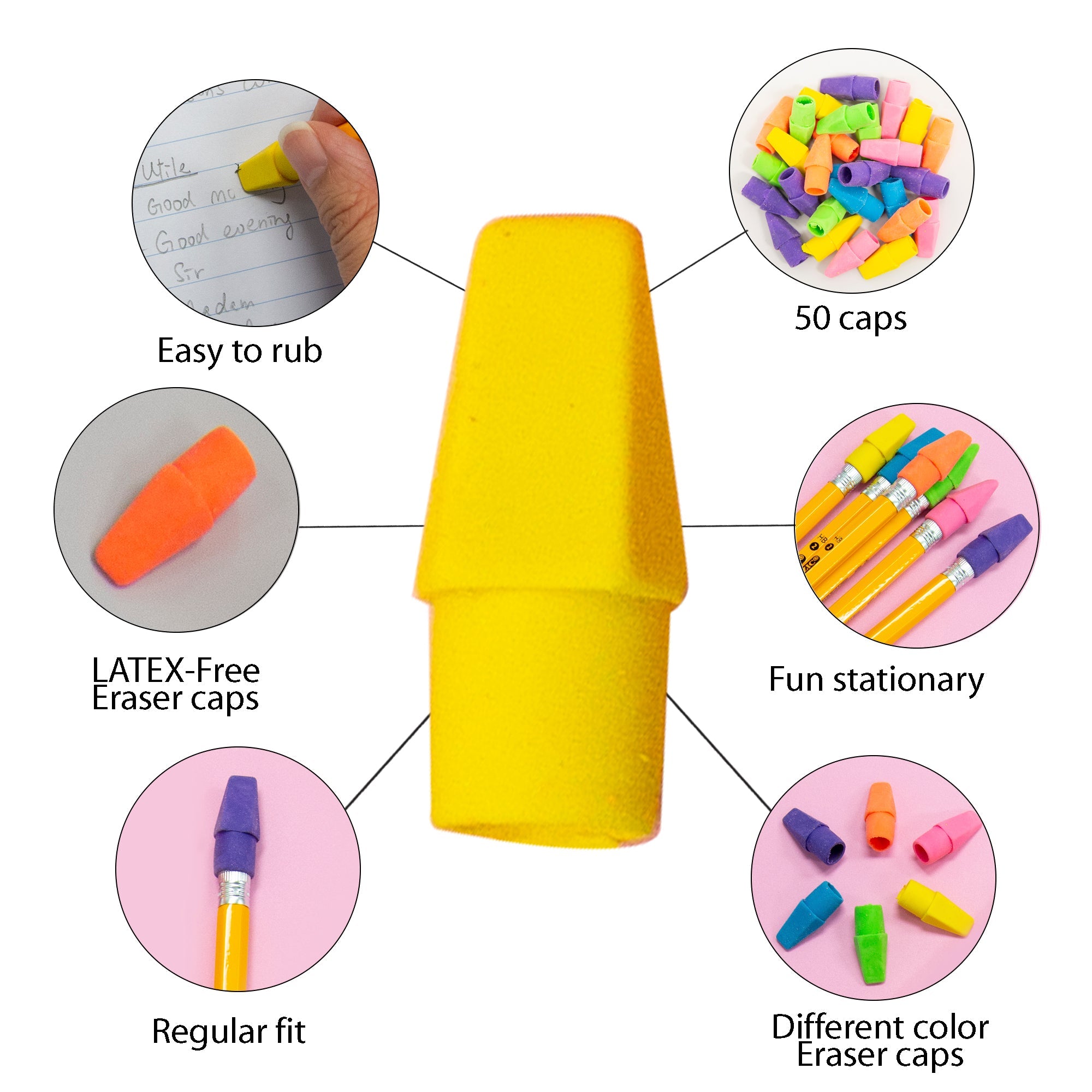 Neon Eraser Top (50/Pack)