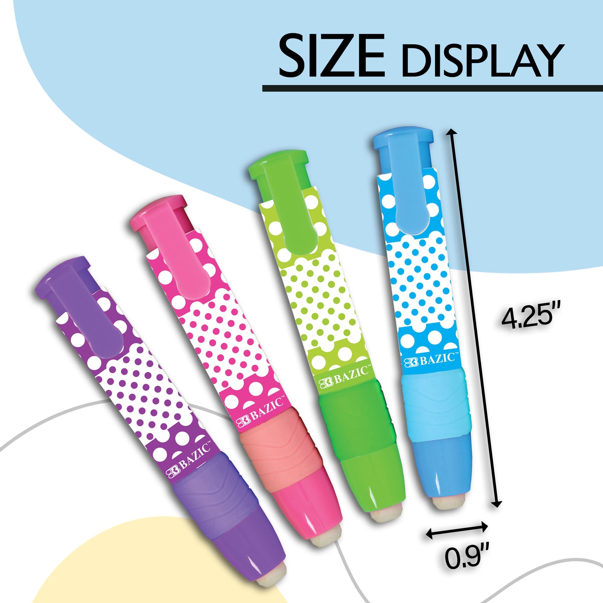 Retractable Dot.ted Stick Erasers (2/Pack)