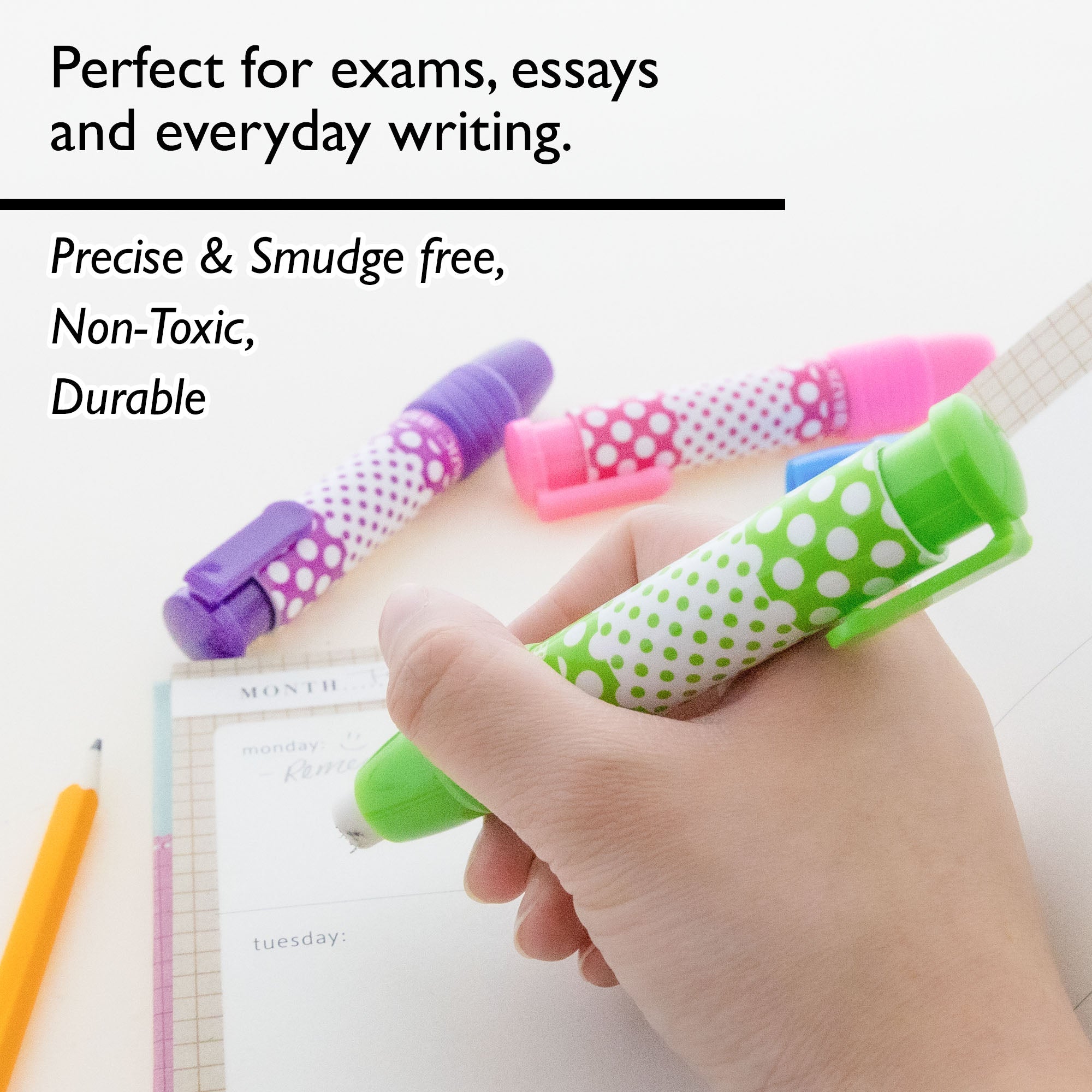 Retractable Dot.ted Stick Erasers (2/Pack)