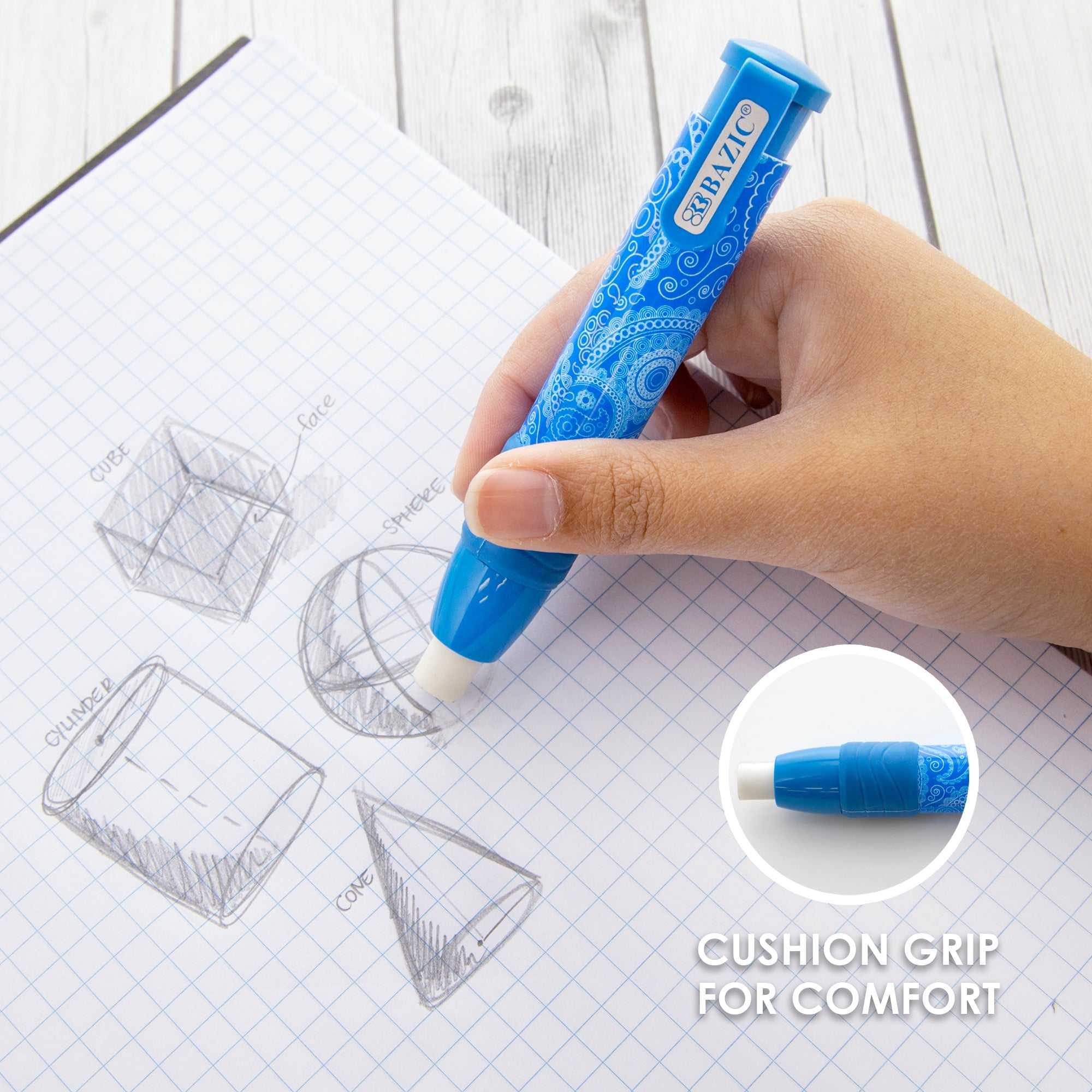 Retractable Paisley Stick Erasers (2/Pack)