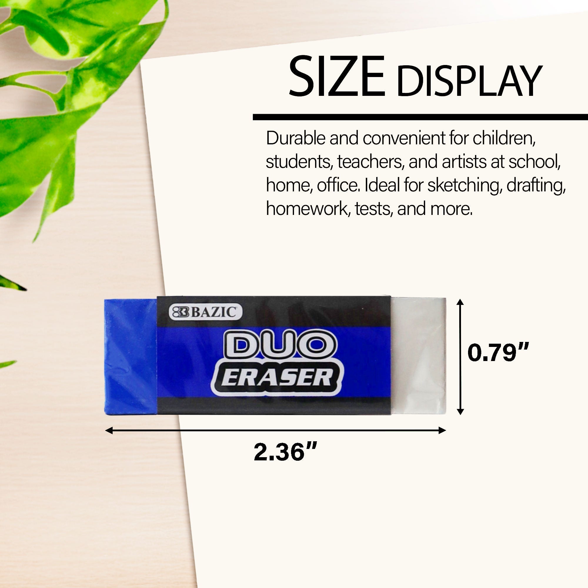 Block Two-Tone Eraser (4/Pack)