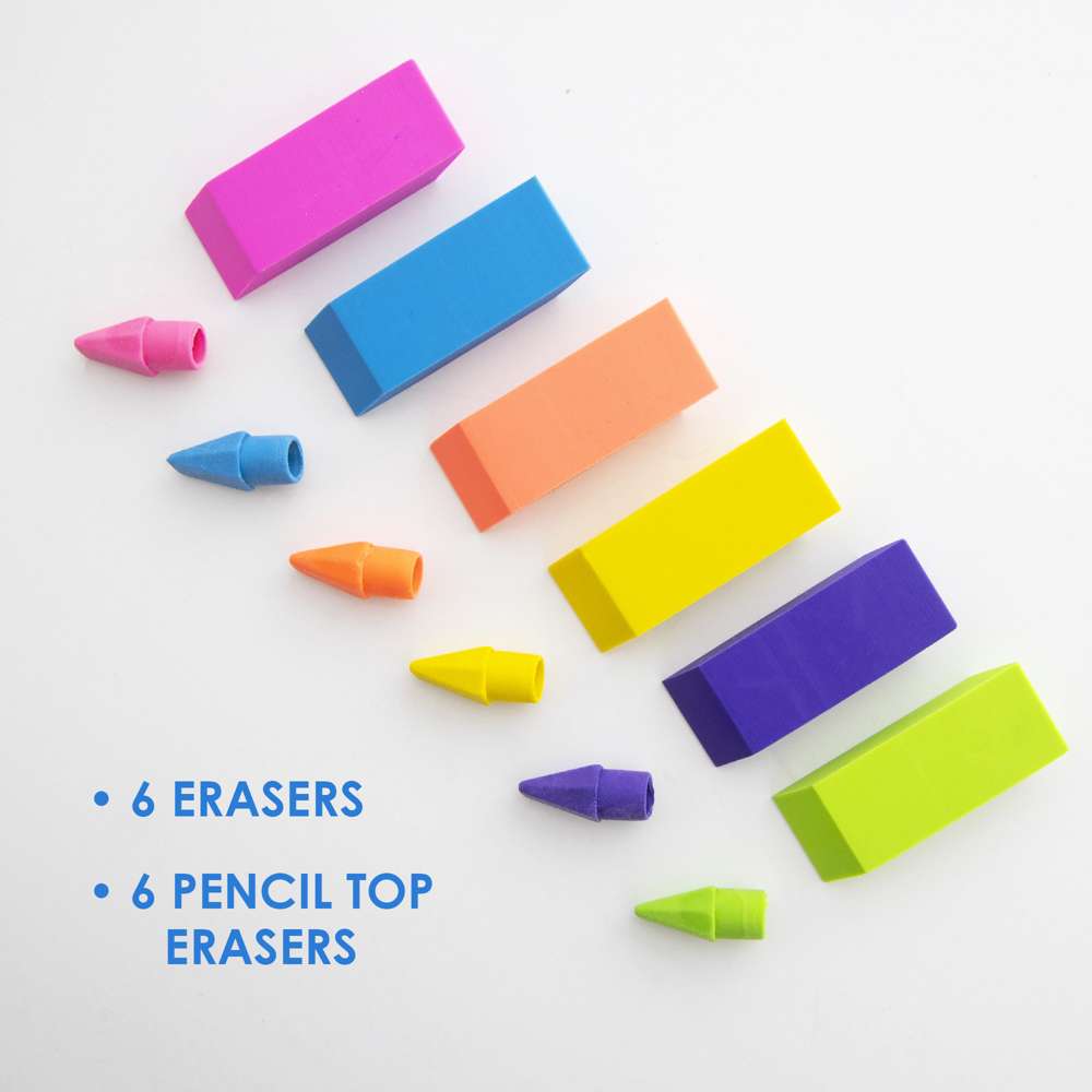 Neon Eraser Sets (12/Pack)