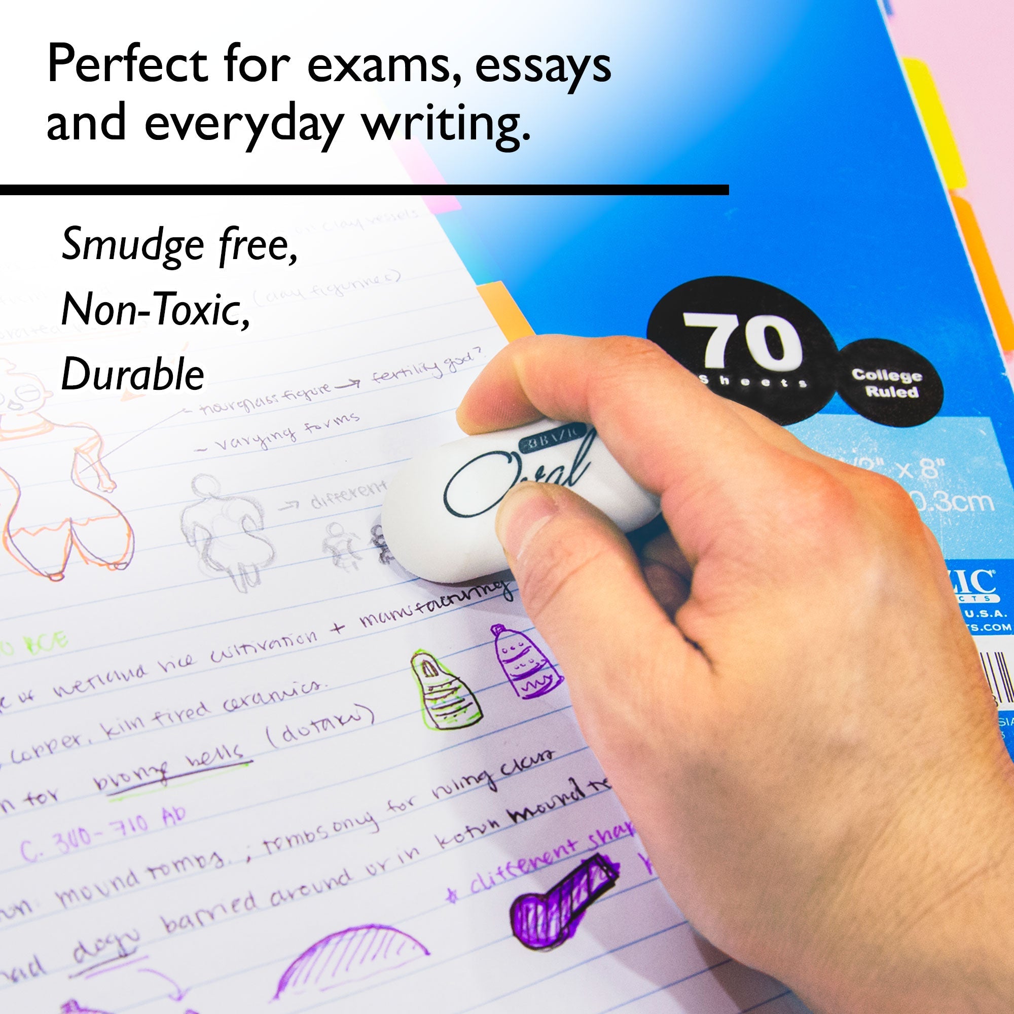 Oval Eraser White (4/Pack)