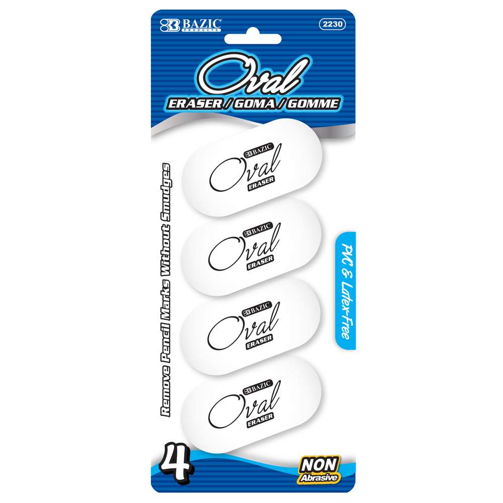Oval Eraser White (4/Pack)