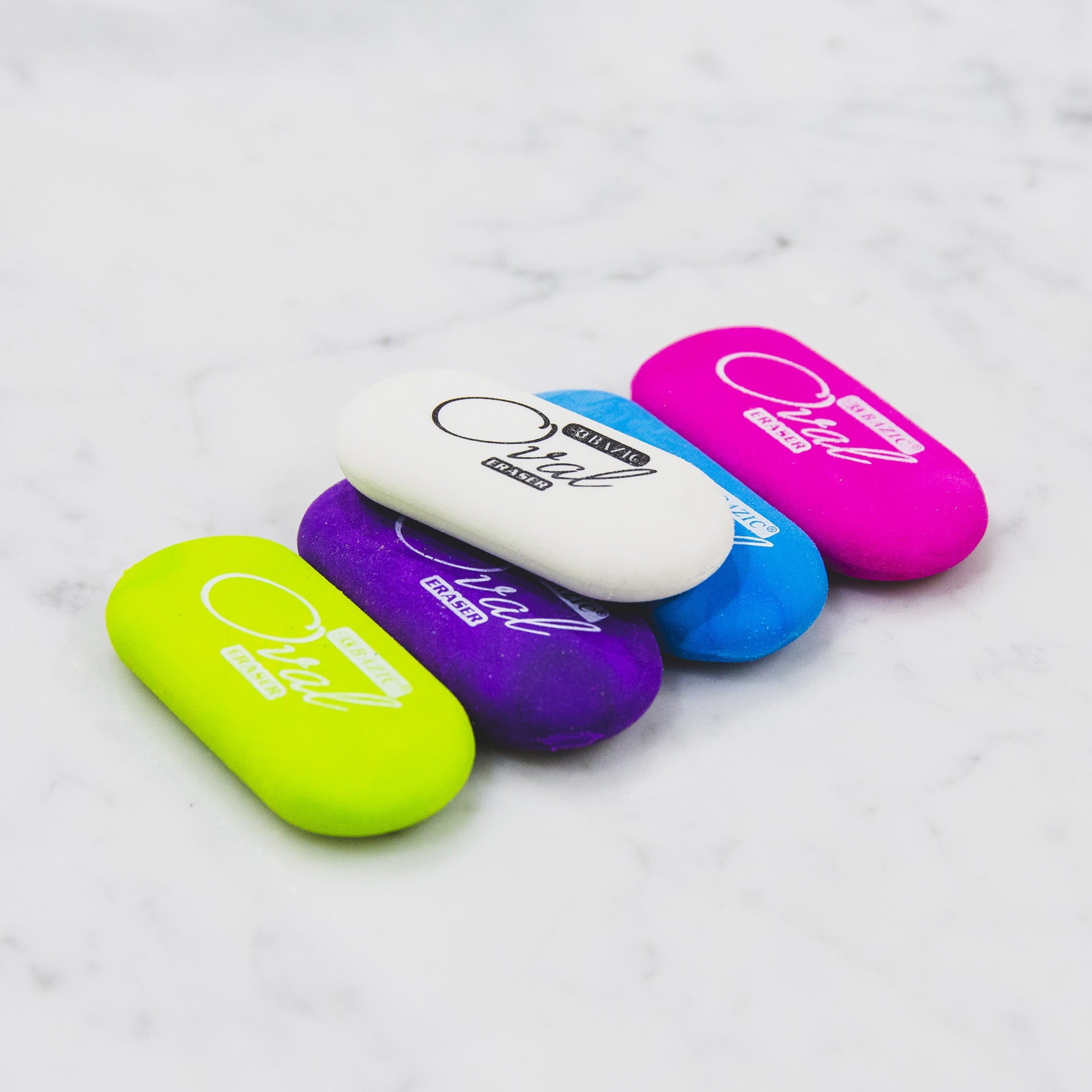 Oval Eraser Bright Color (4/Pack)