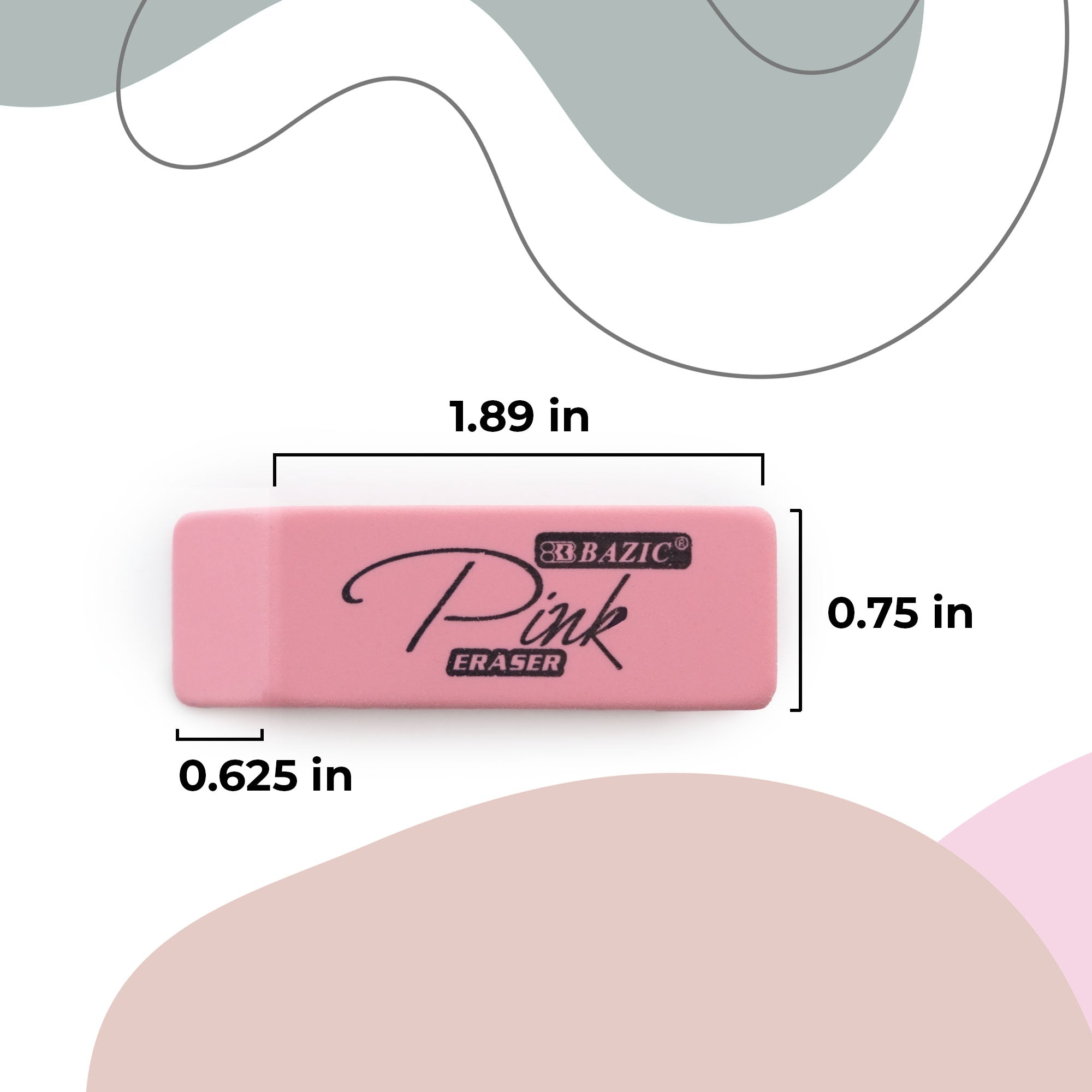 Pink Bevel Eraser (24/Pack)