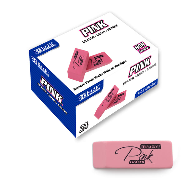 Pink Bevel Eraser (24/Box)