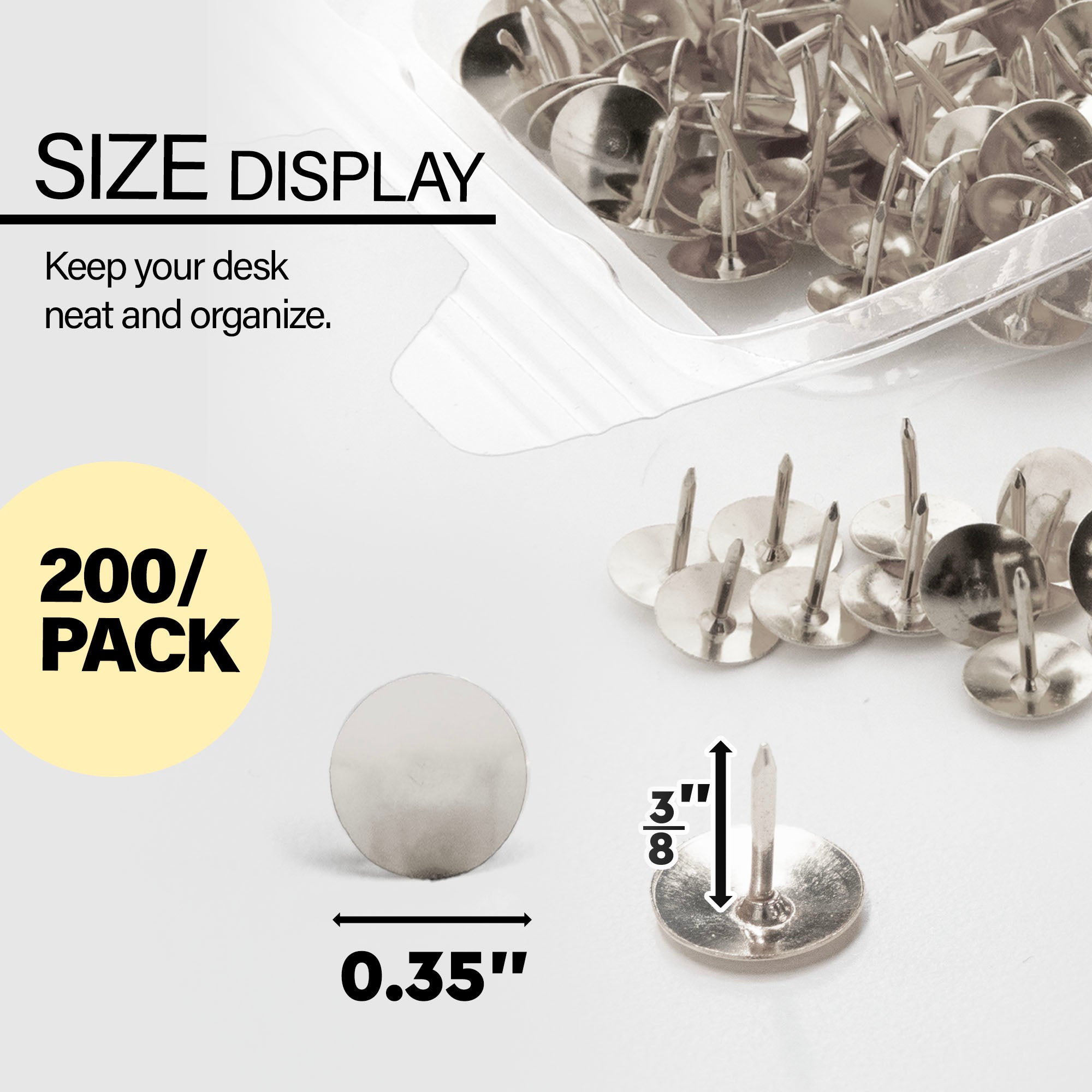 Thumb Tack Nickel (Silver) (200/Pack)