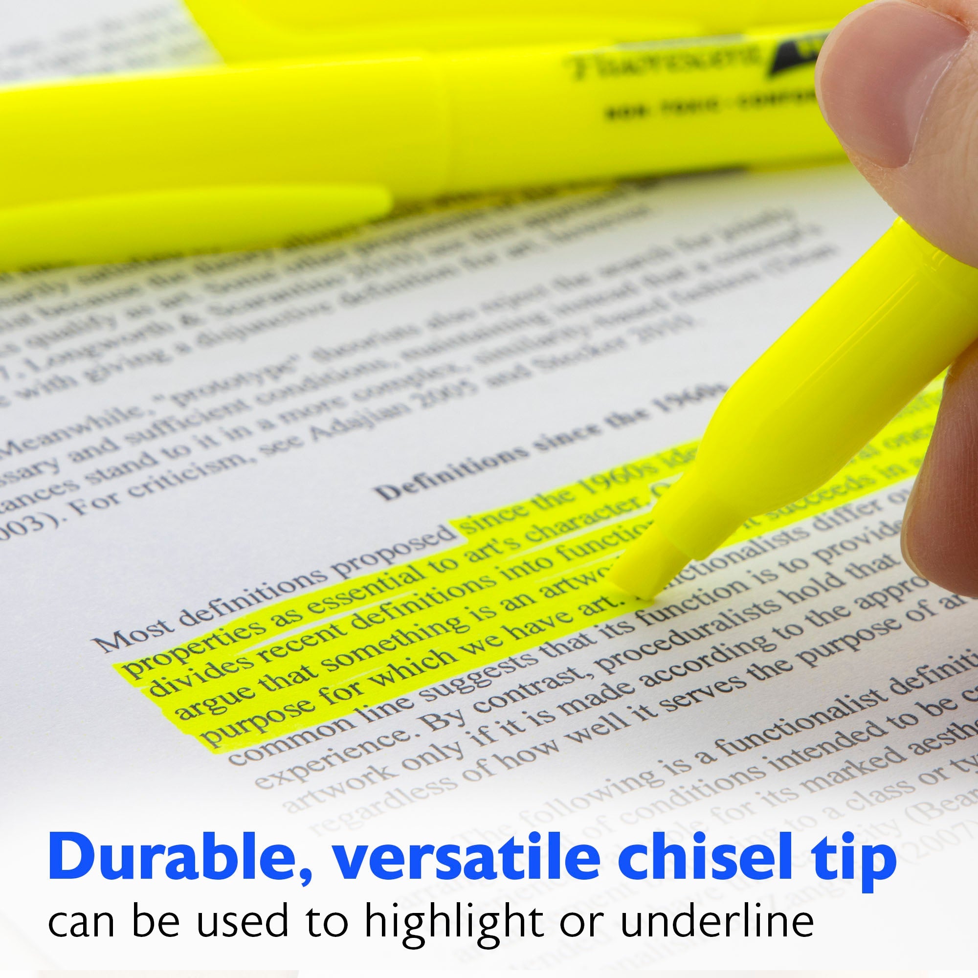 BAZIC Yellow Pen Style Fluorescent Highlighters w/ Pocket Clip (5