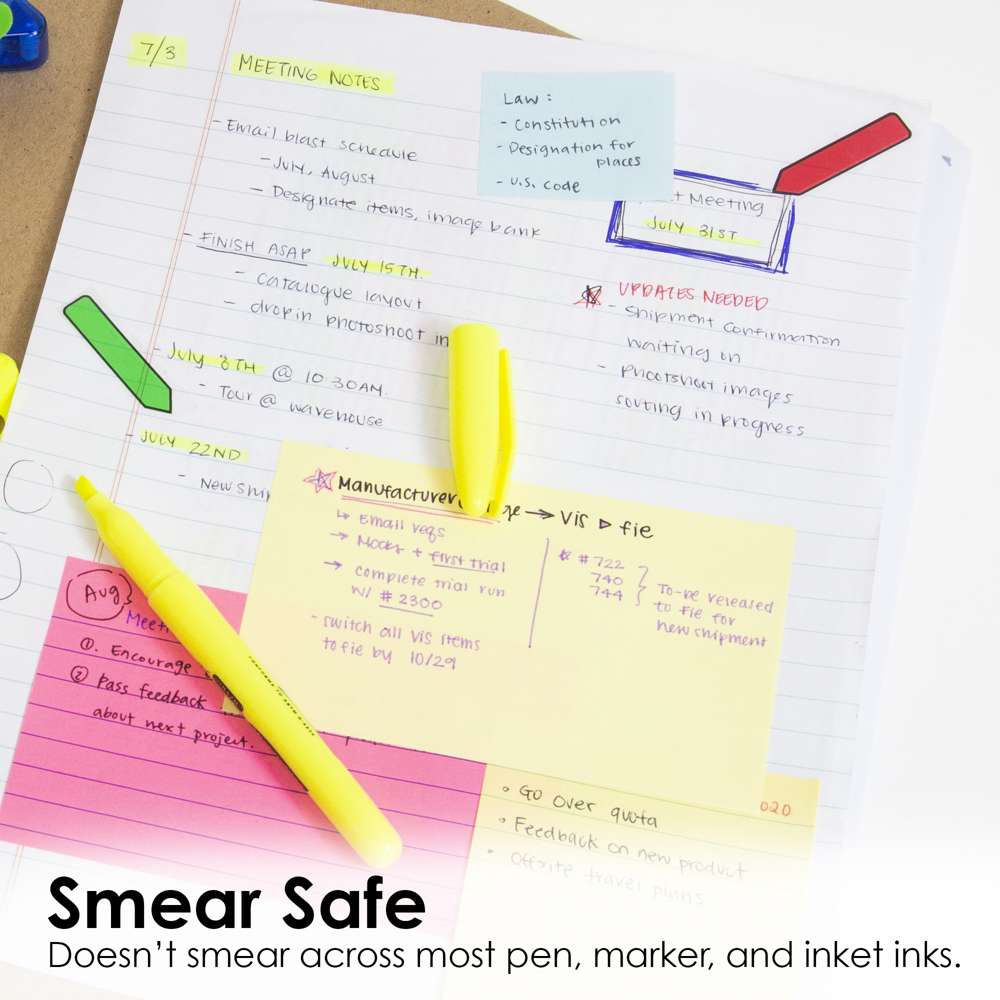 Fluorescent Highlighter Yellow w/ Pocket Clip (12/Pack)