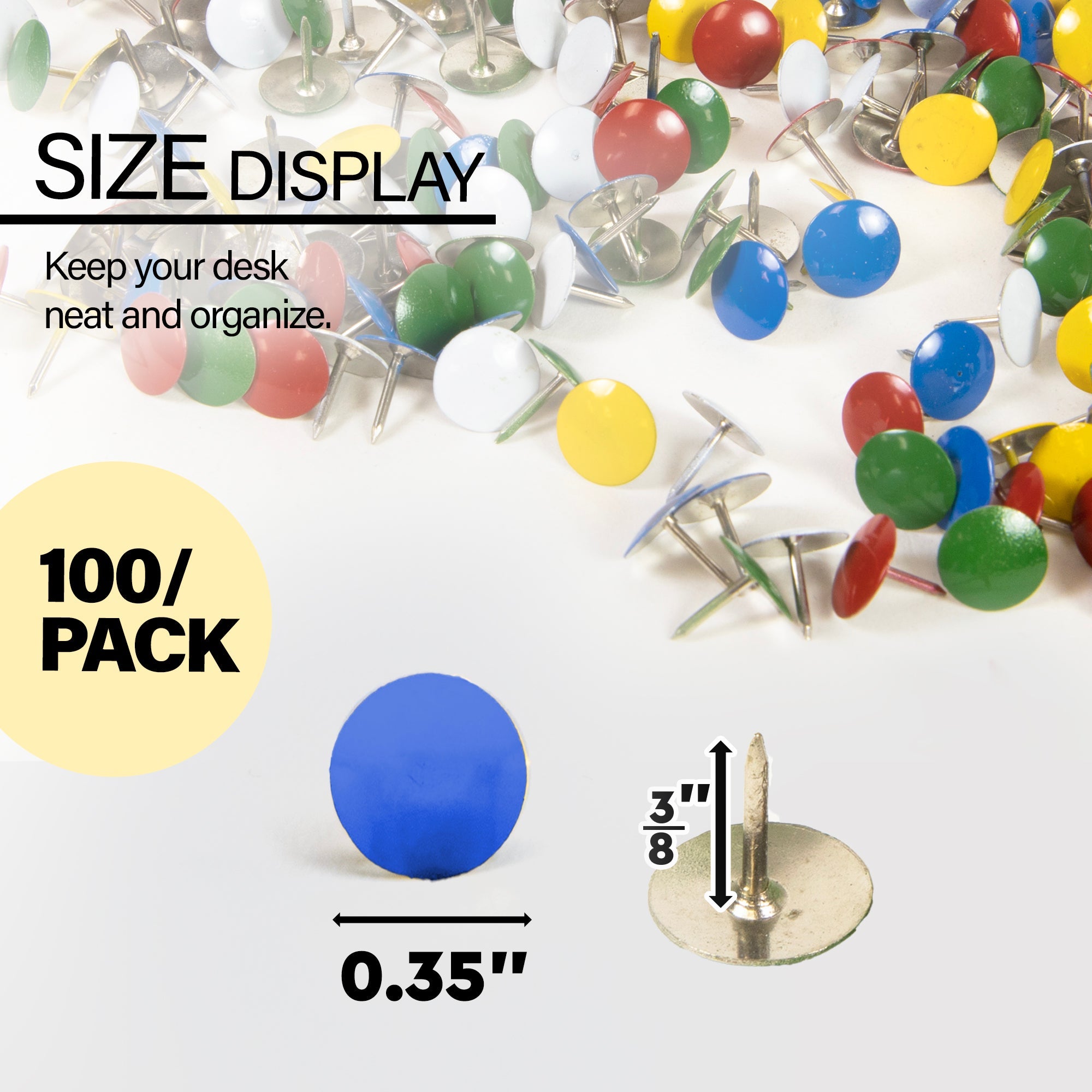 Thumb Tack Assorted Color (150/Pack)