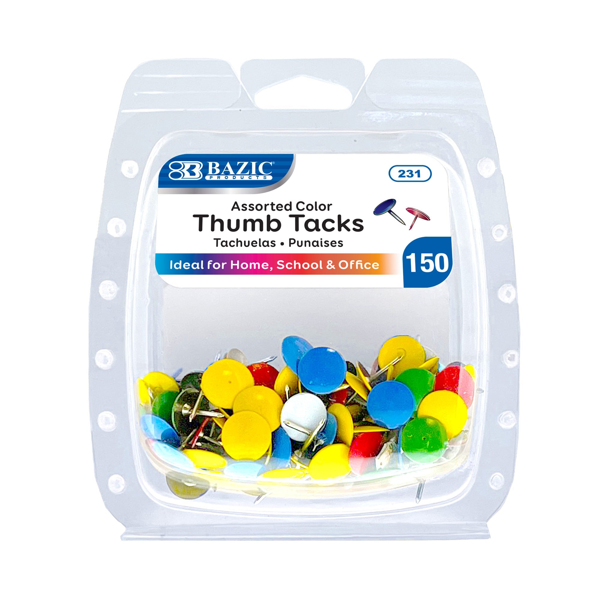Thumb Tack Assorted Color (150/Pack)