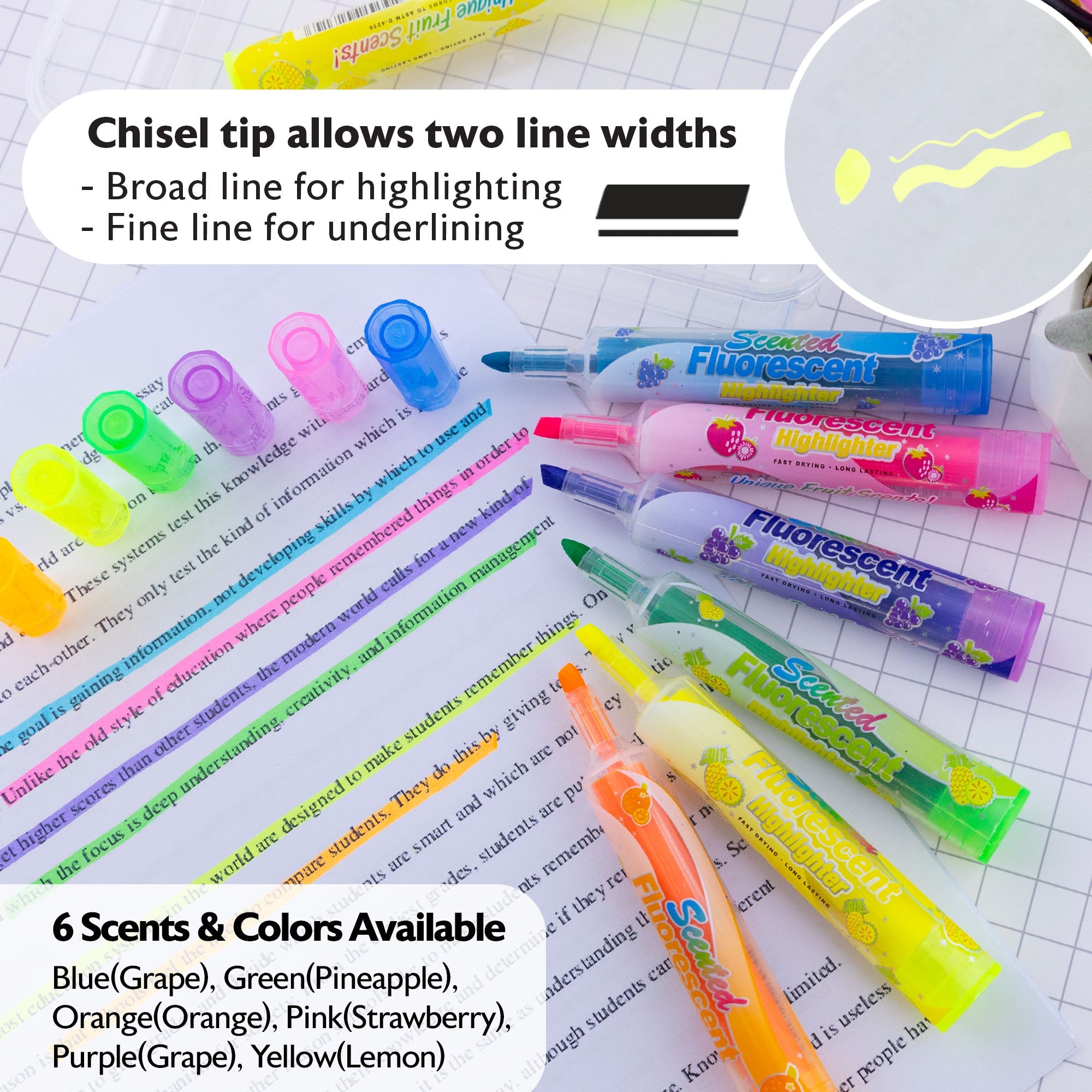 Fruit Scented Highlighters (3/Pack)