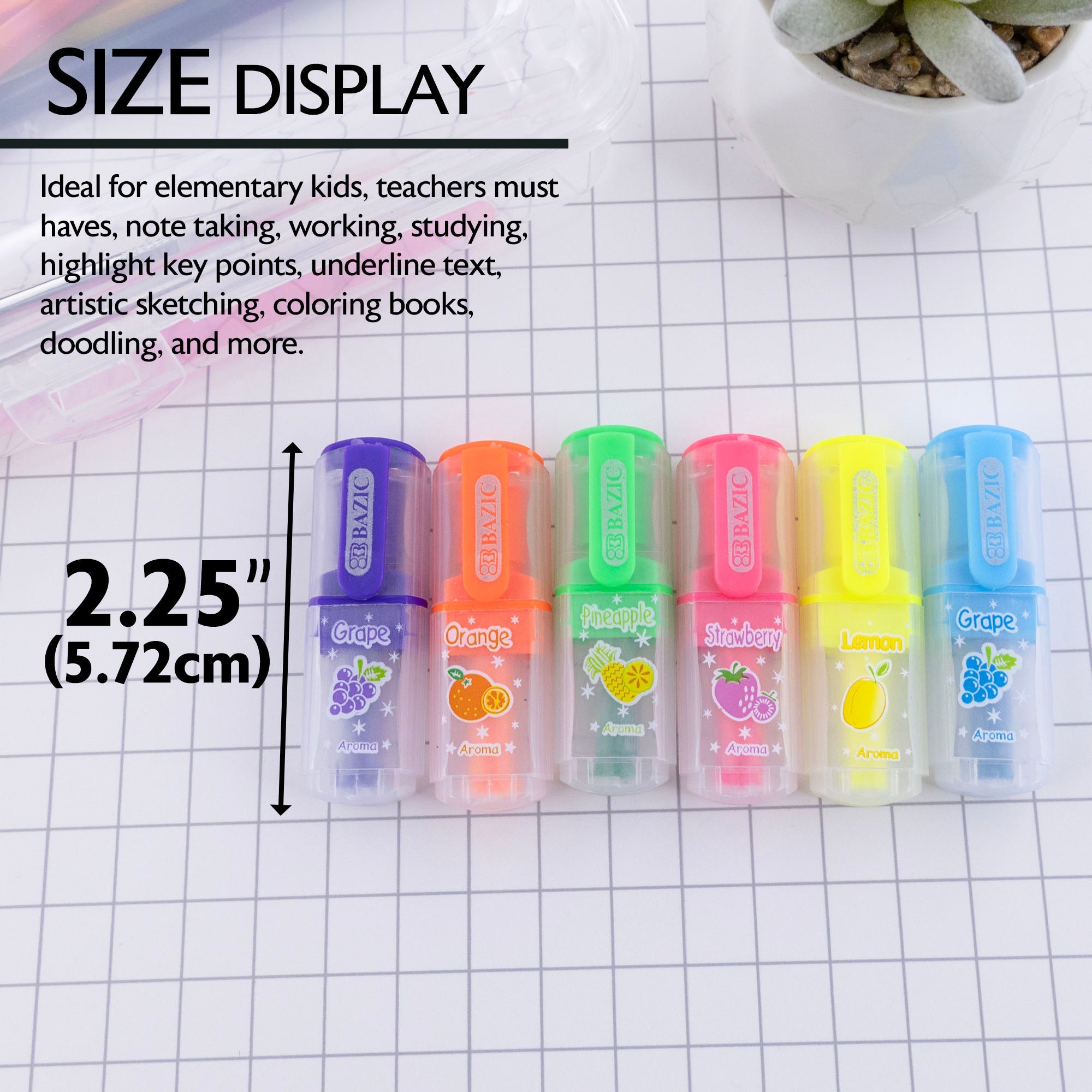 Fruit Scented Mini Highlighters (6/Pack)