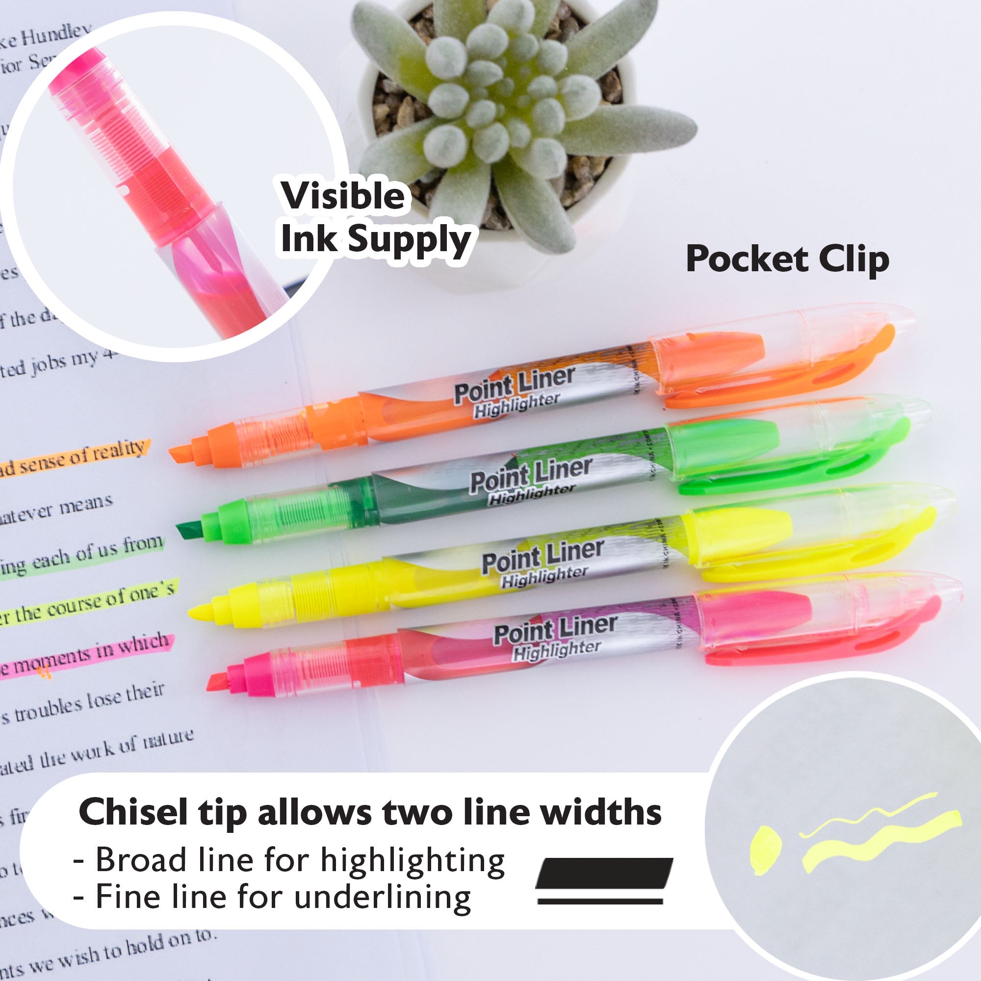 Liquid Pen Style Fluorescent Highlighter Yellow