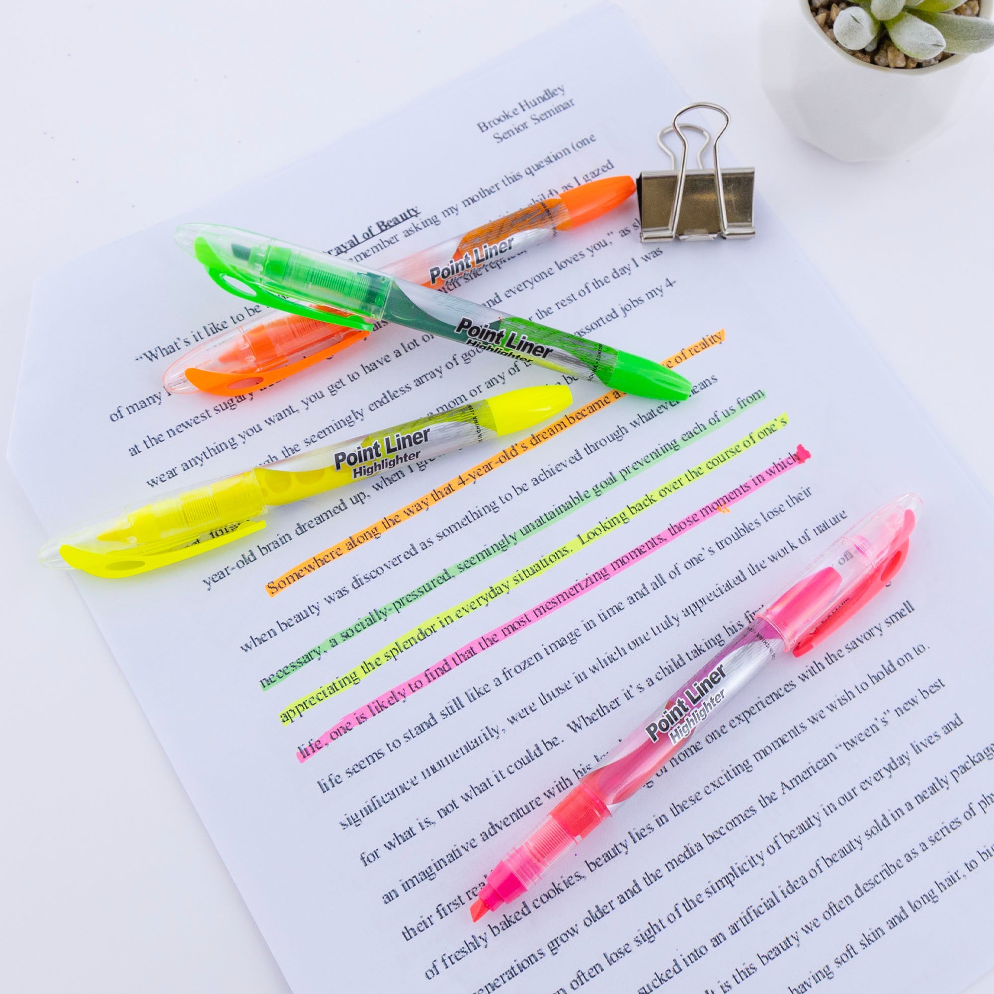 Liquid Pen Style Fluorescent Highlighter Yellow