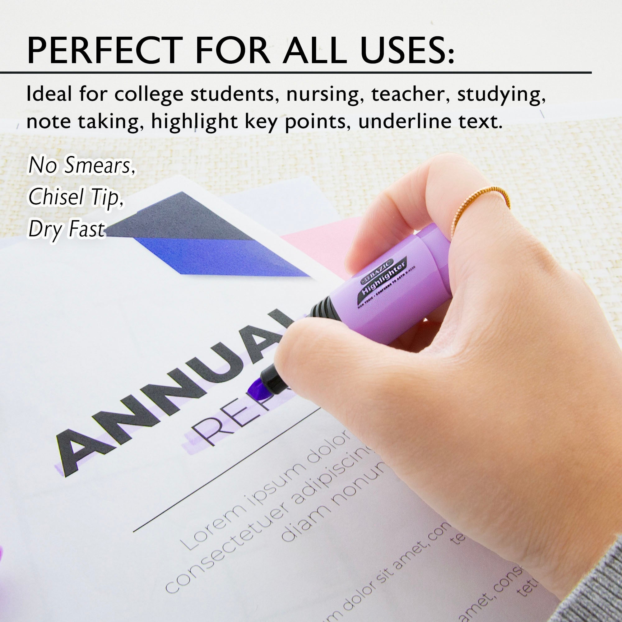 Desk Style Pastel Mini Highlighters (4/Pack)