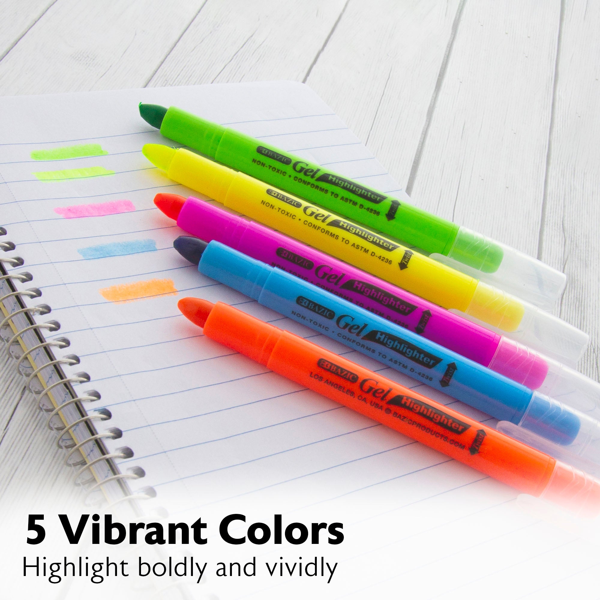 Gel Fluorescent Highlighter 5 Color