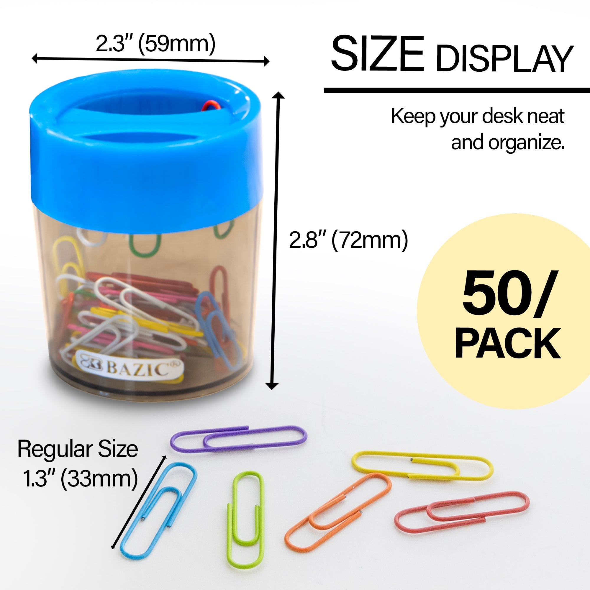 Magnetic Paper Clips Holder No. 1 Paper Clip Assorted Color