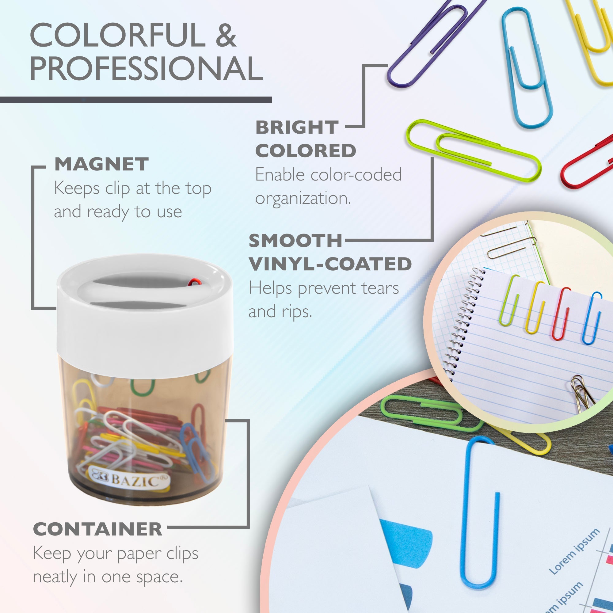 Magnetic Paper Clips Holder No. 1 Paper Clip Assorted Color