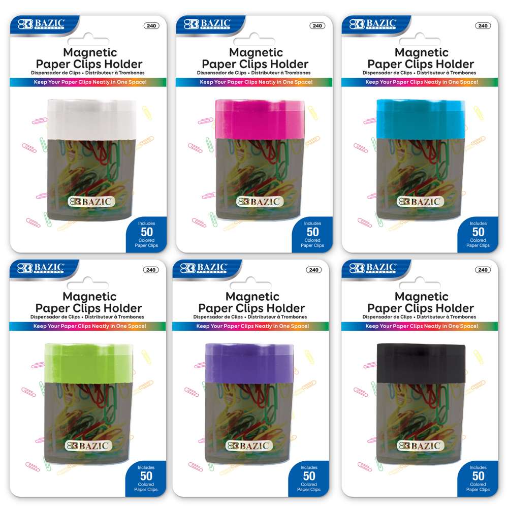 Magnetic Paper Clips Holder No. 1 Paper Clip Assorted Color