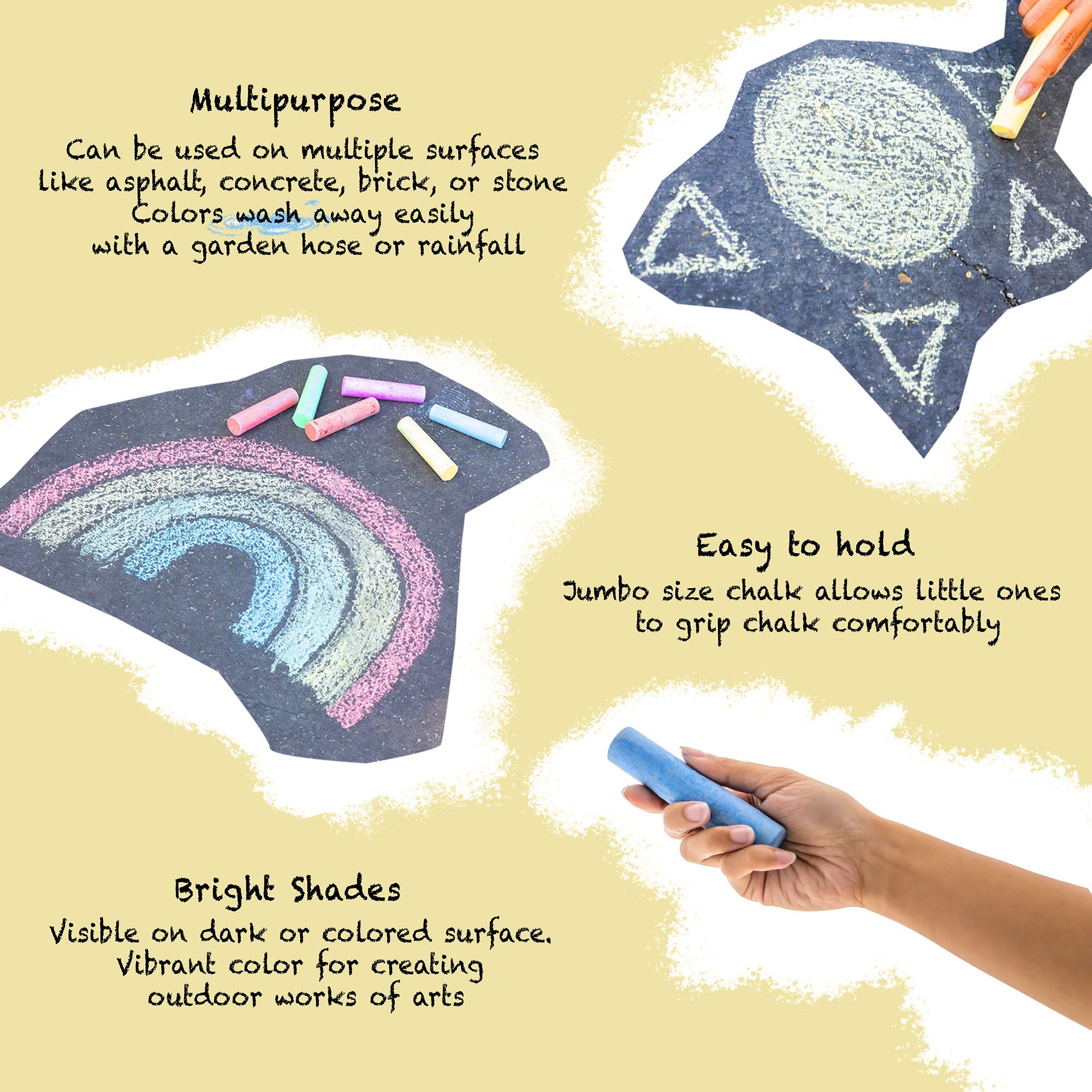 Jumbo Washable Sidewalk Chalks (6/Pack)