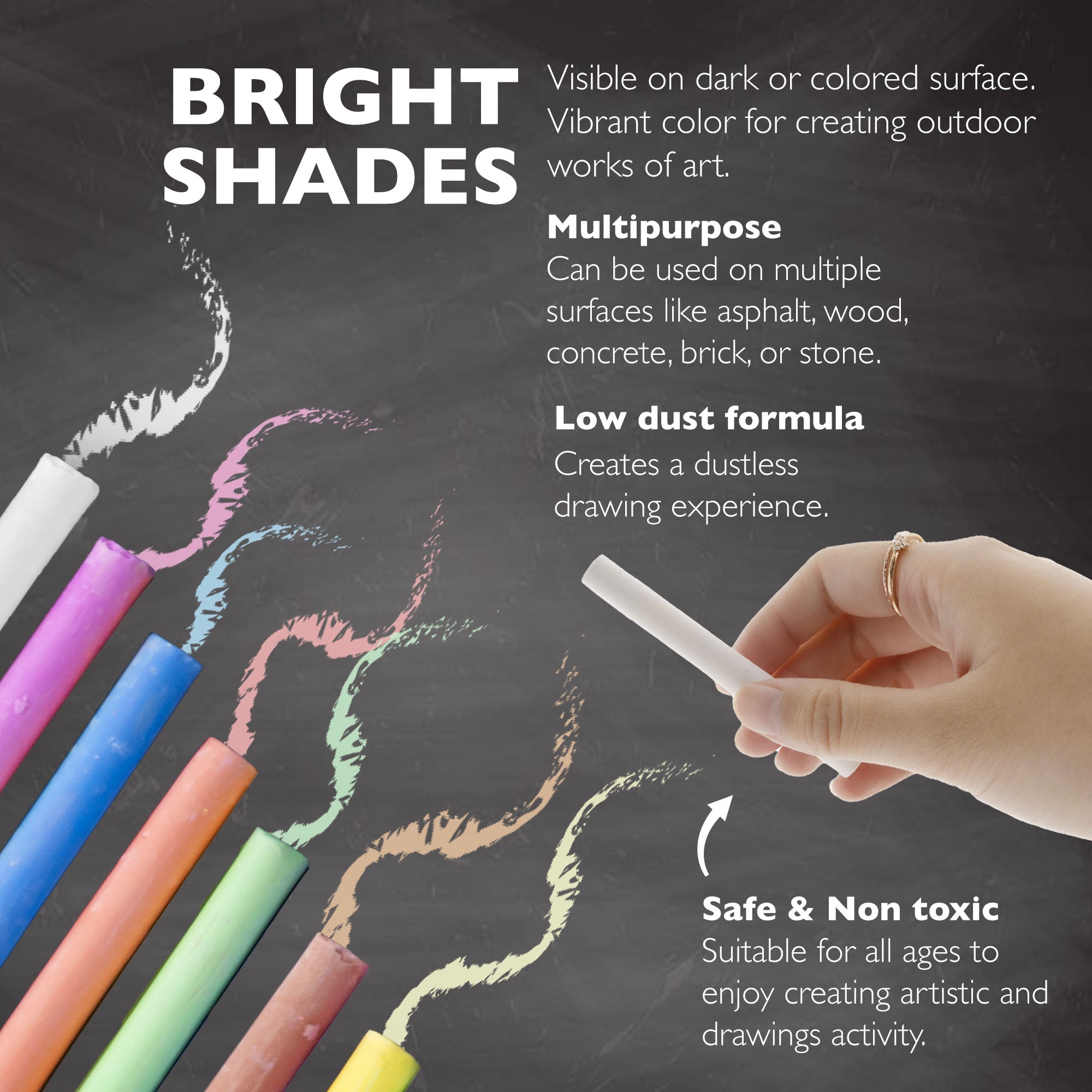 12 Color & 12 White Chalk w/ Eraser Set