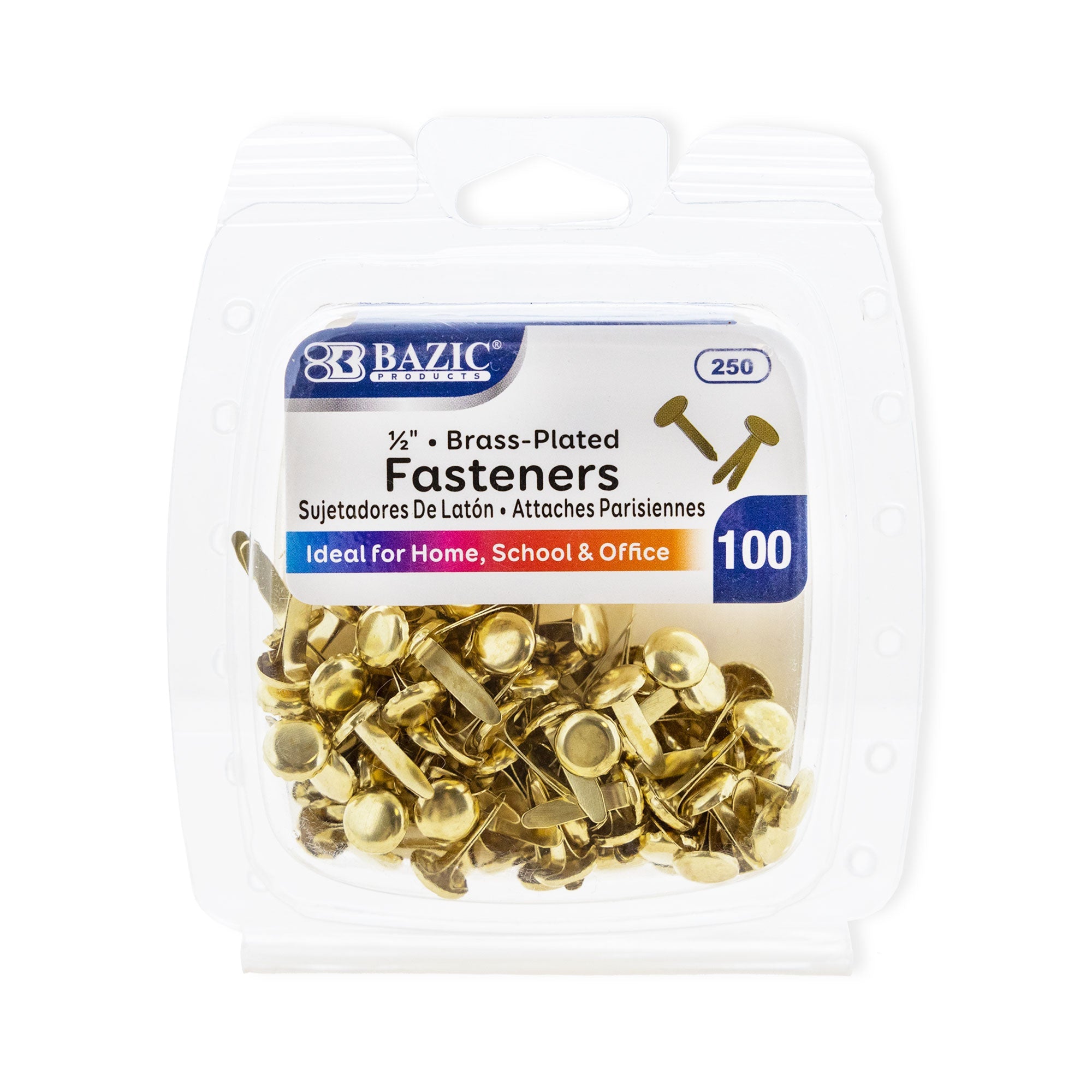 1/2" Brass Fastener (100/Pack)
