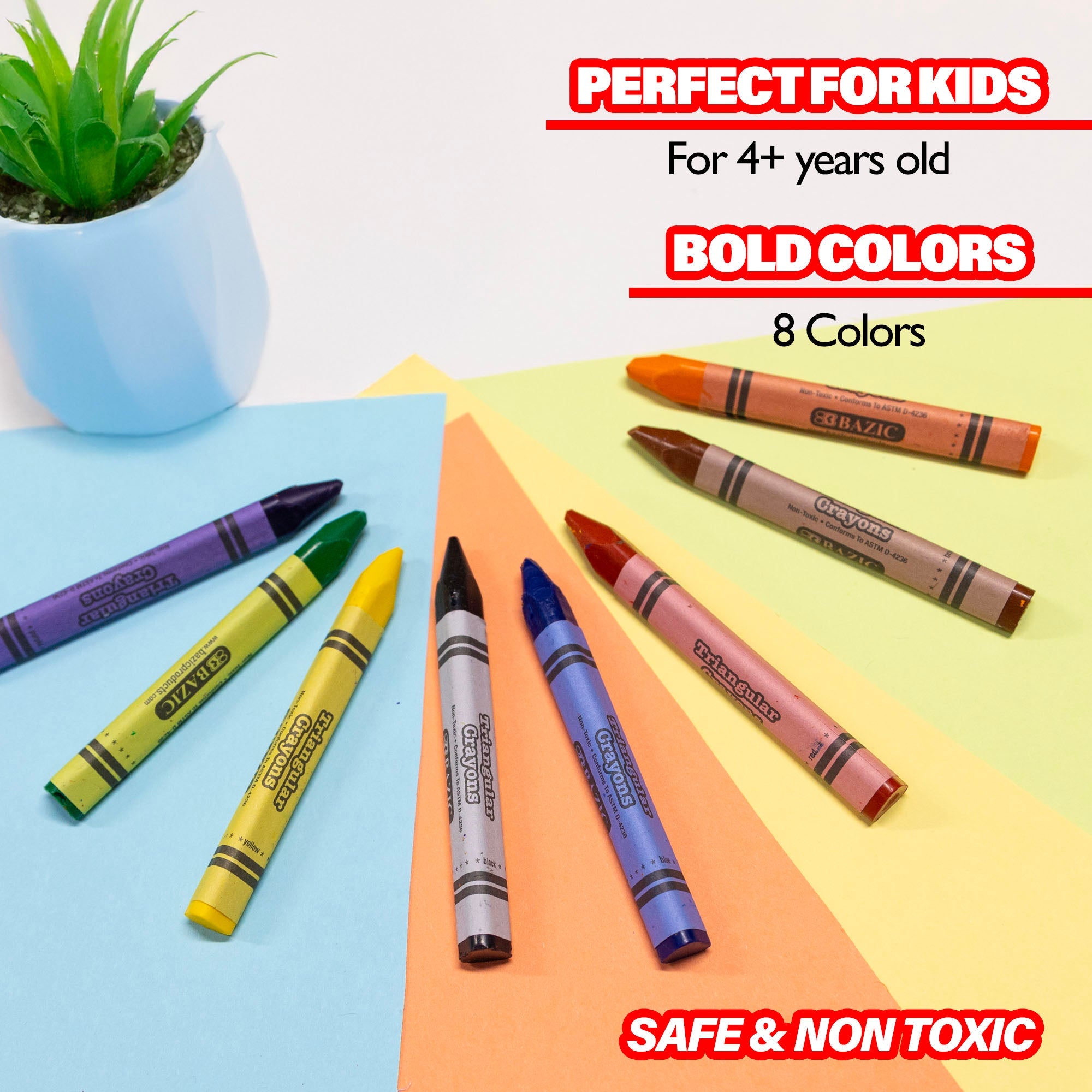 Premium Jumbo Triangle Crayons 8 Color