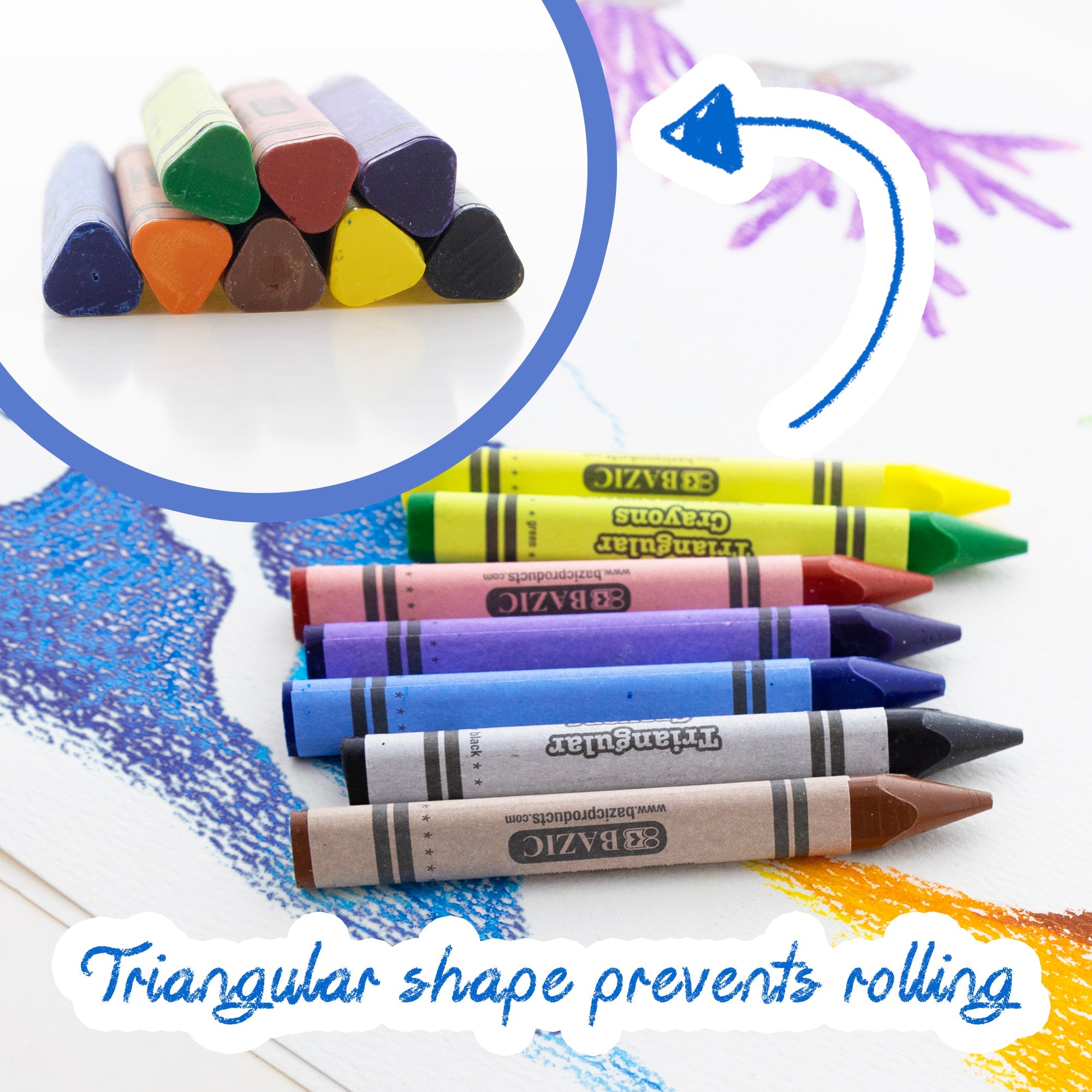 Premium Jumbo Triangle Crayons 8 Color
