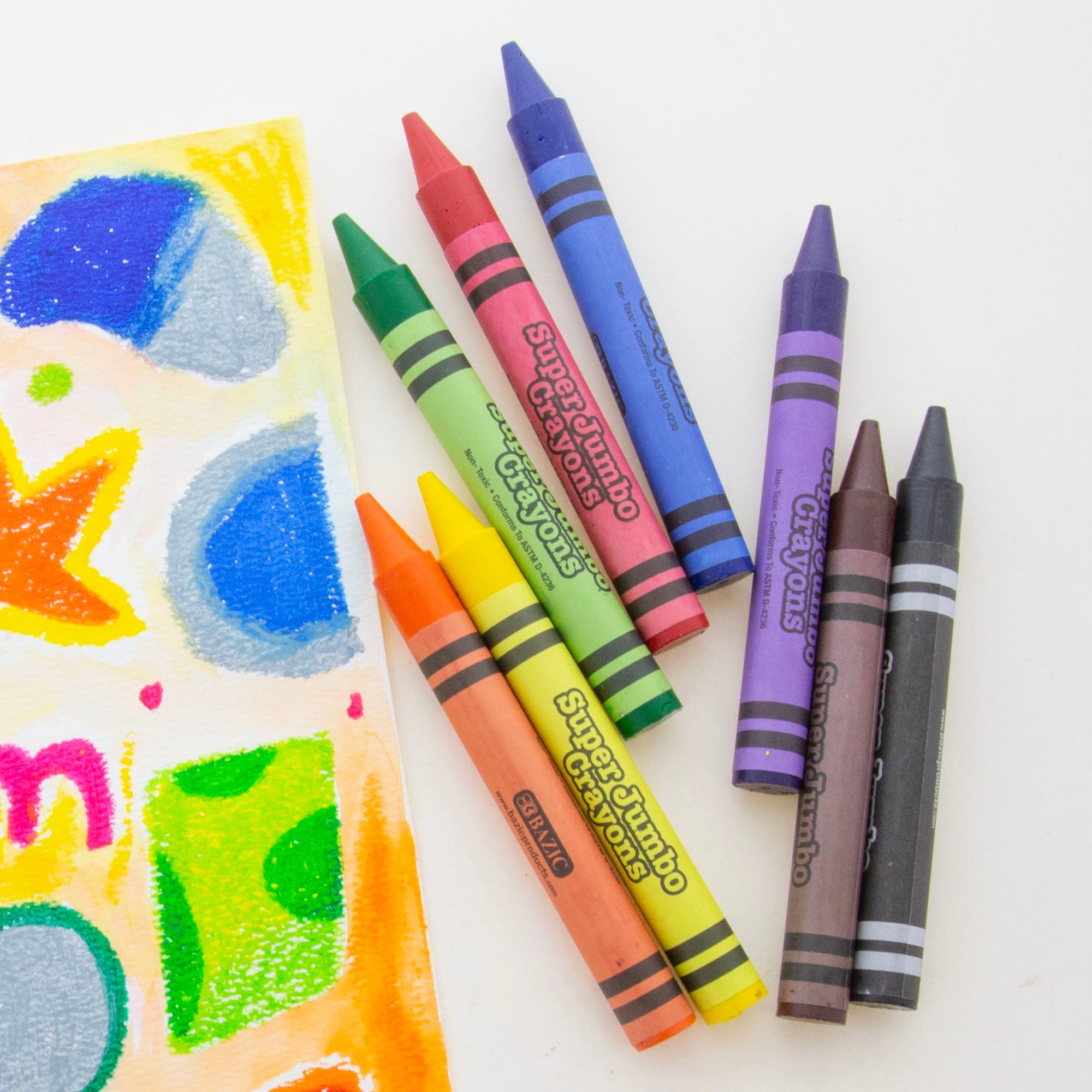 Premium Super Jumbo Crayons 8 Color