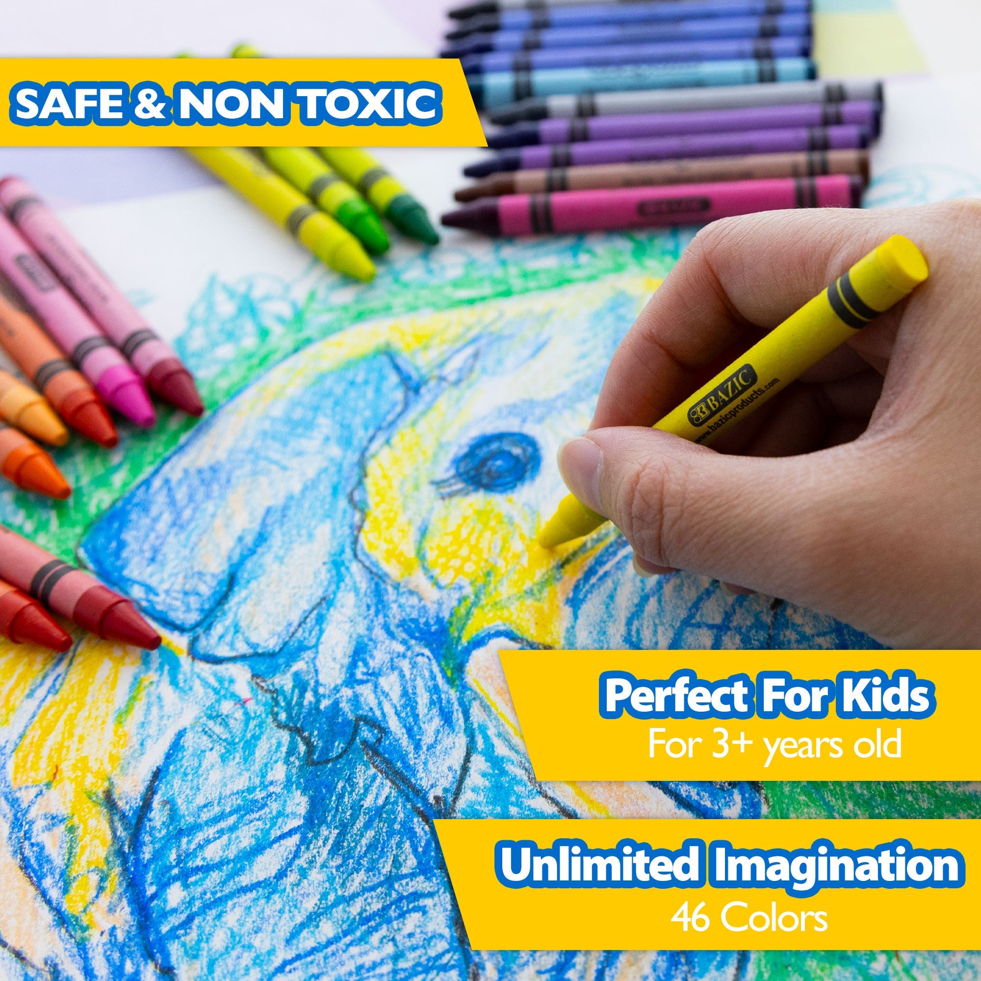 Premium Crayons 64 Color w/ Sharpener
