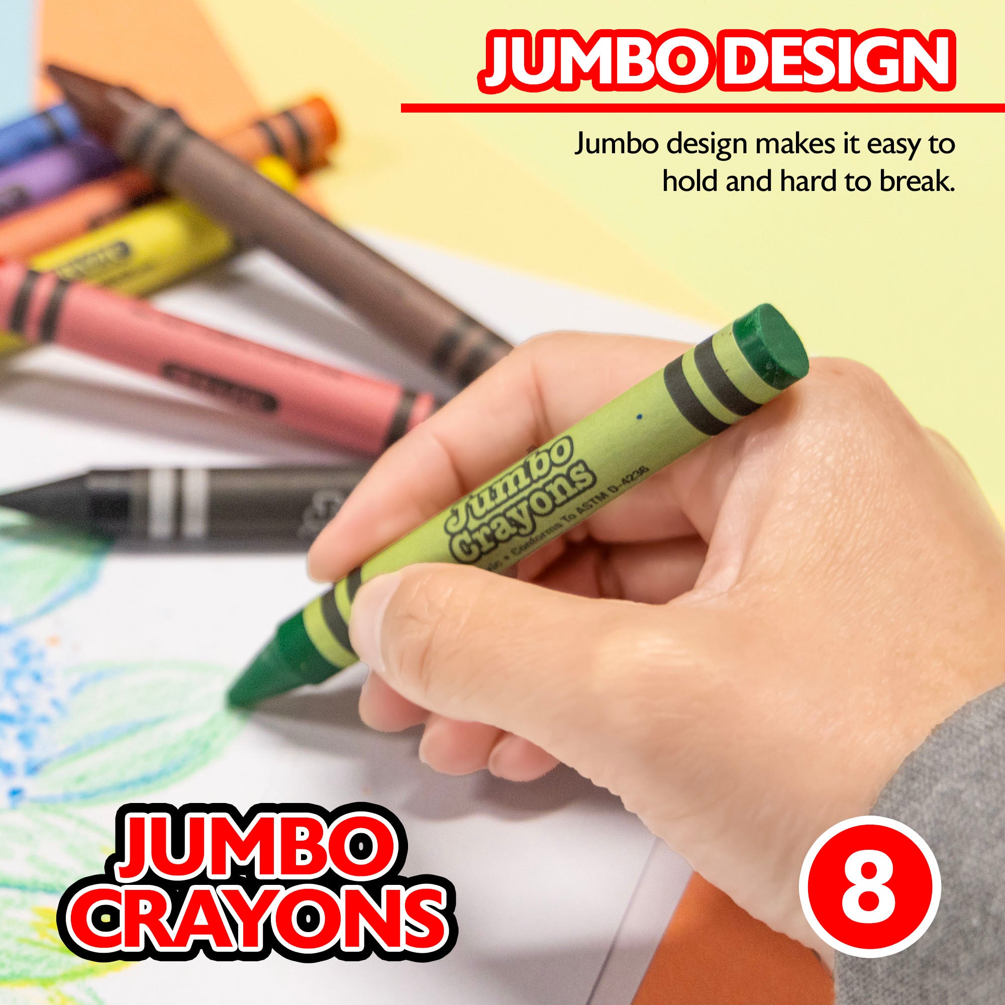 Premium Jumbo Crayons 8 Color