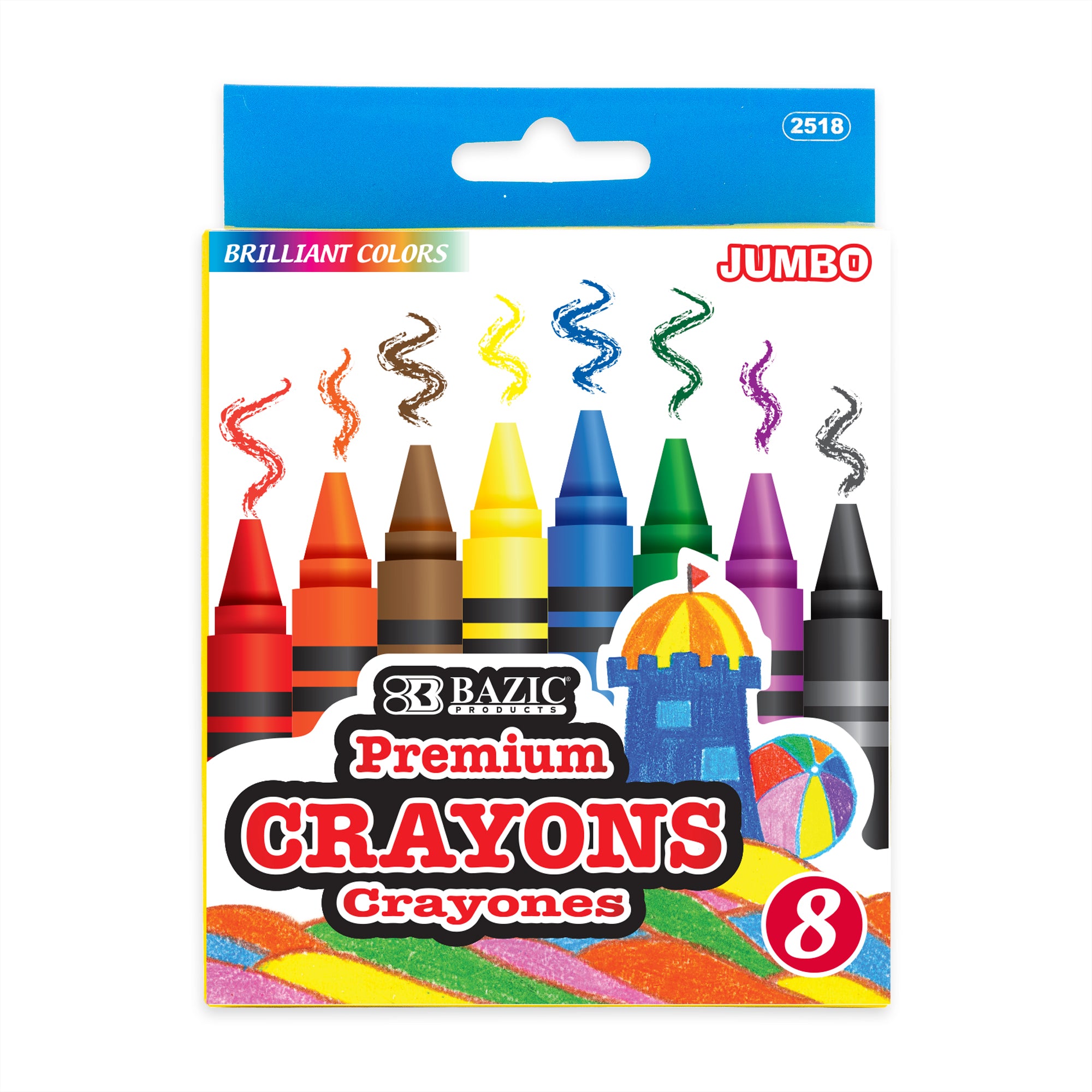 BAZIC 8 Color Premium Jumbo Crayons – BAZIC Products