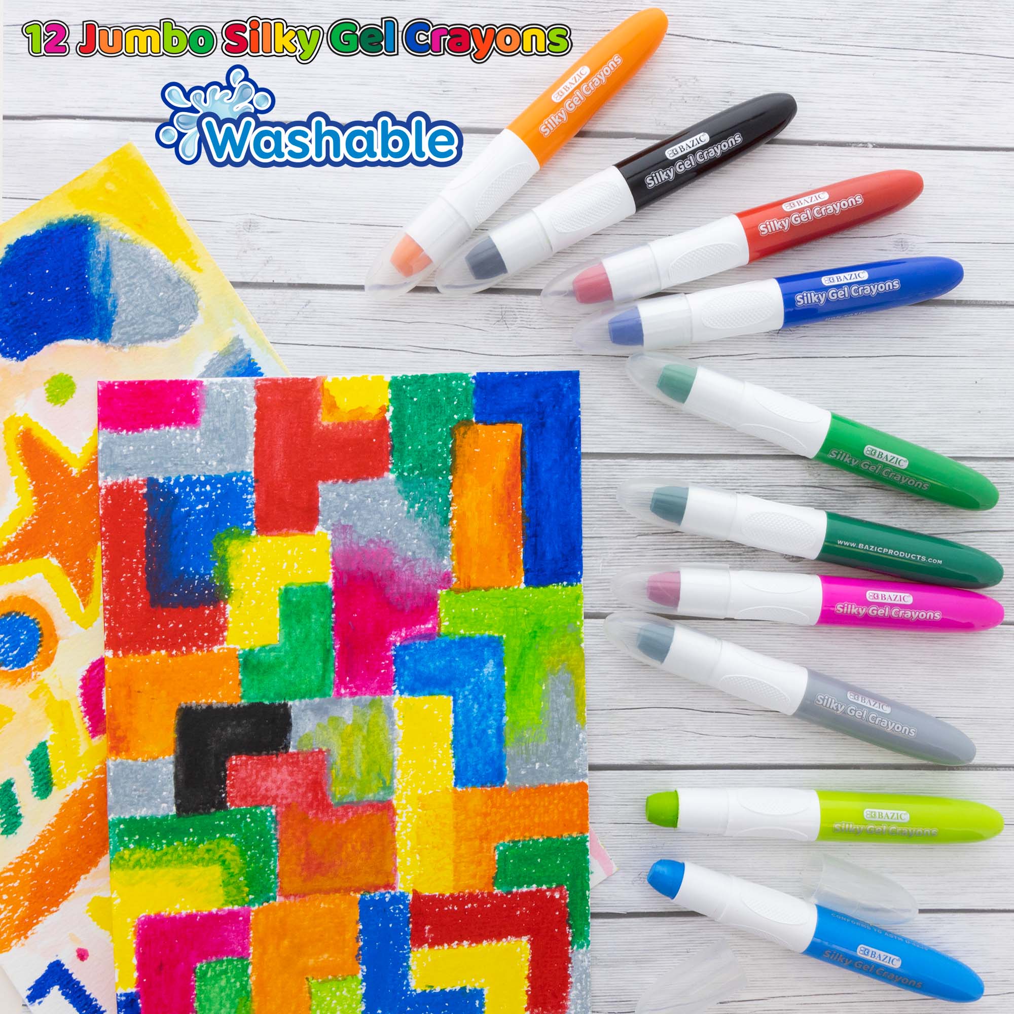 Jumbo Silky Gel Crayons 12 Color