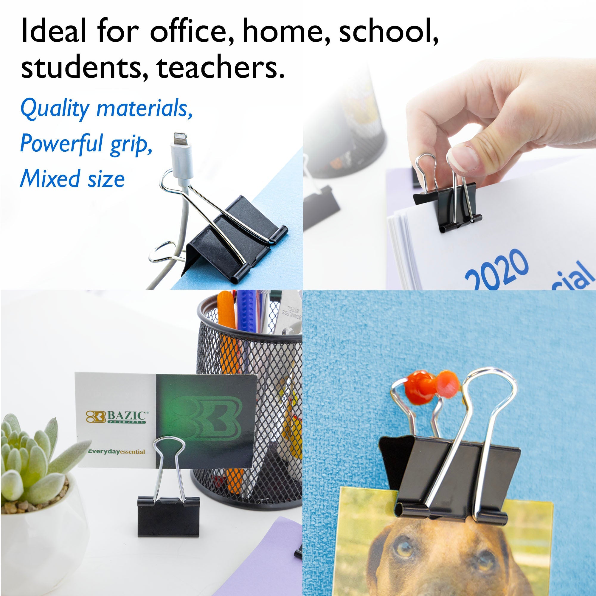 Medium 1-1/4 (32mm) Black Binder Clip (8/Pack)
