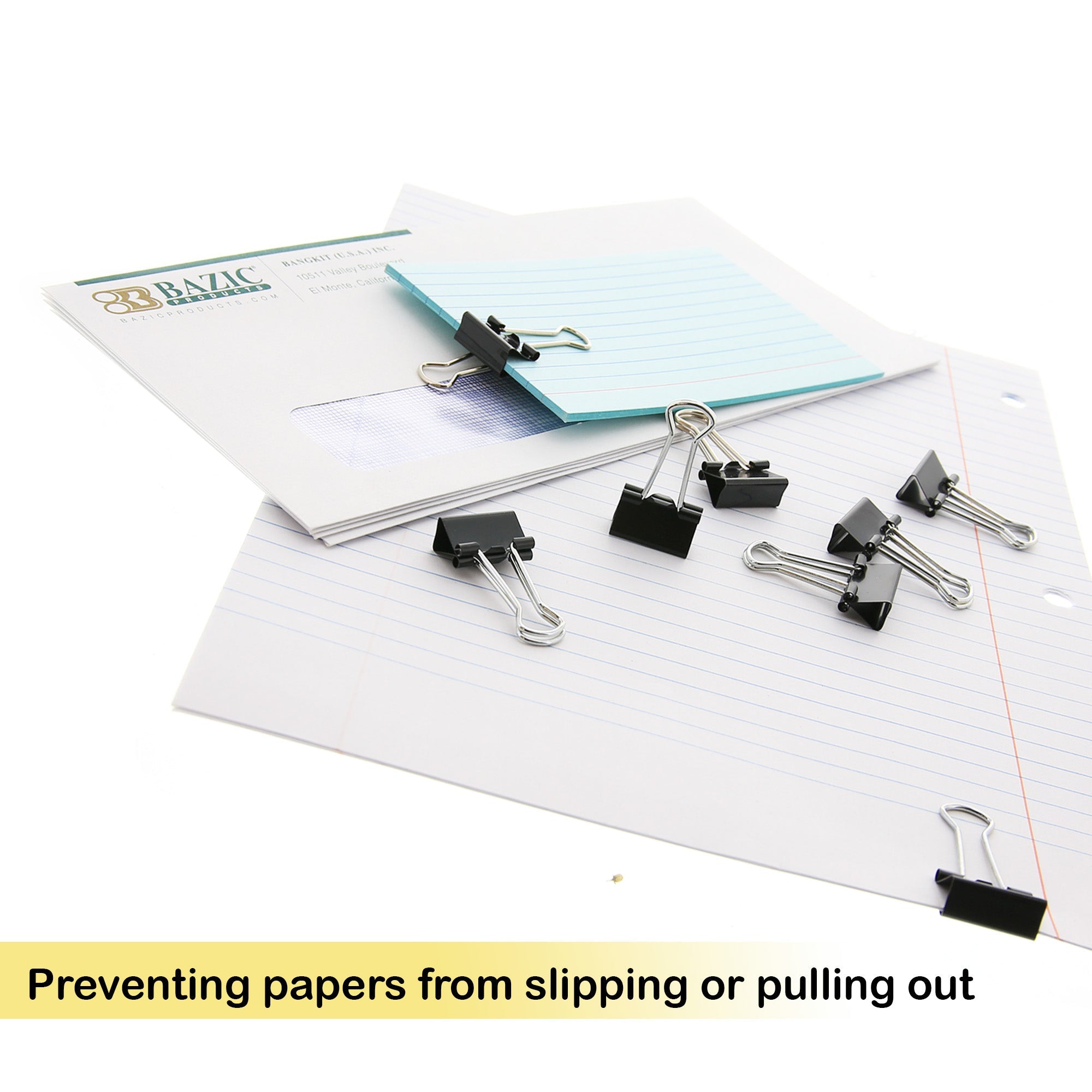 Small 3/4" (19mm) Black Binder Clip (12/Pack)